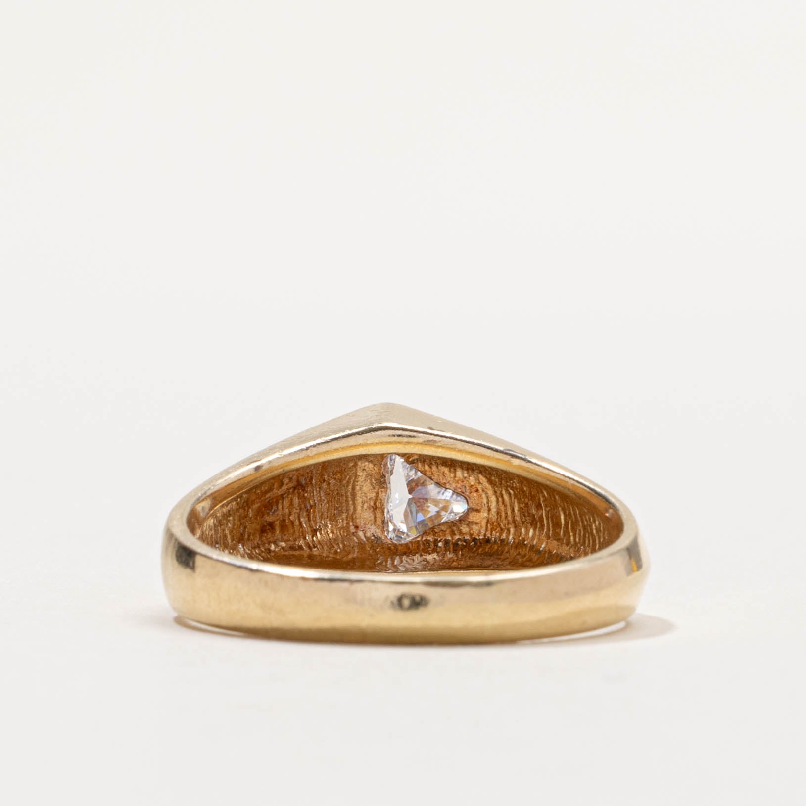 14k Trillion Cut Diamond Dome Ring | 0.50ct VS2 G/H | SZ 11