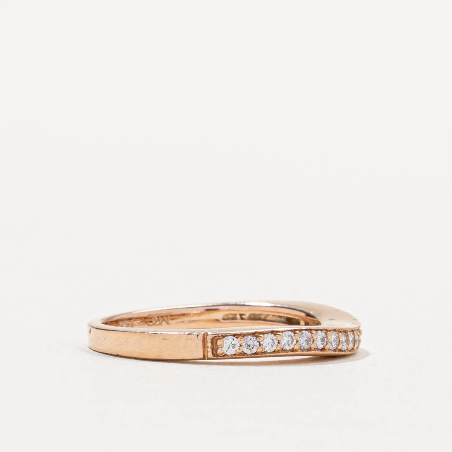 14k Semi-Eternity Diamond Chevron Ring | 0.25ctw | SZ 5.5