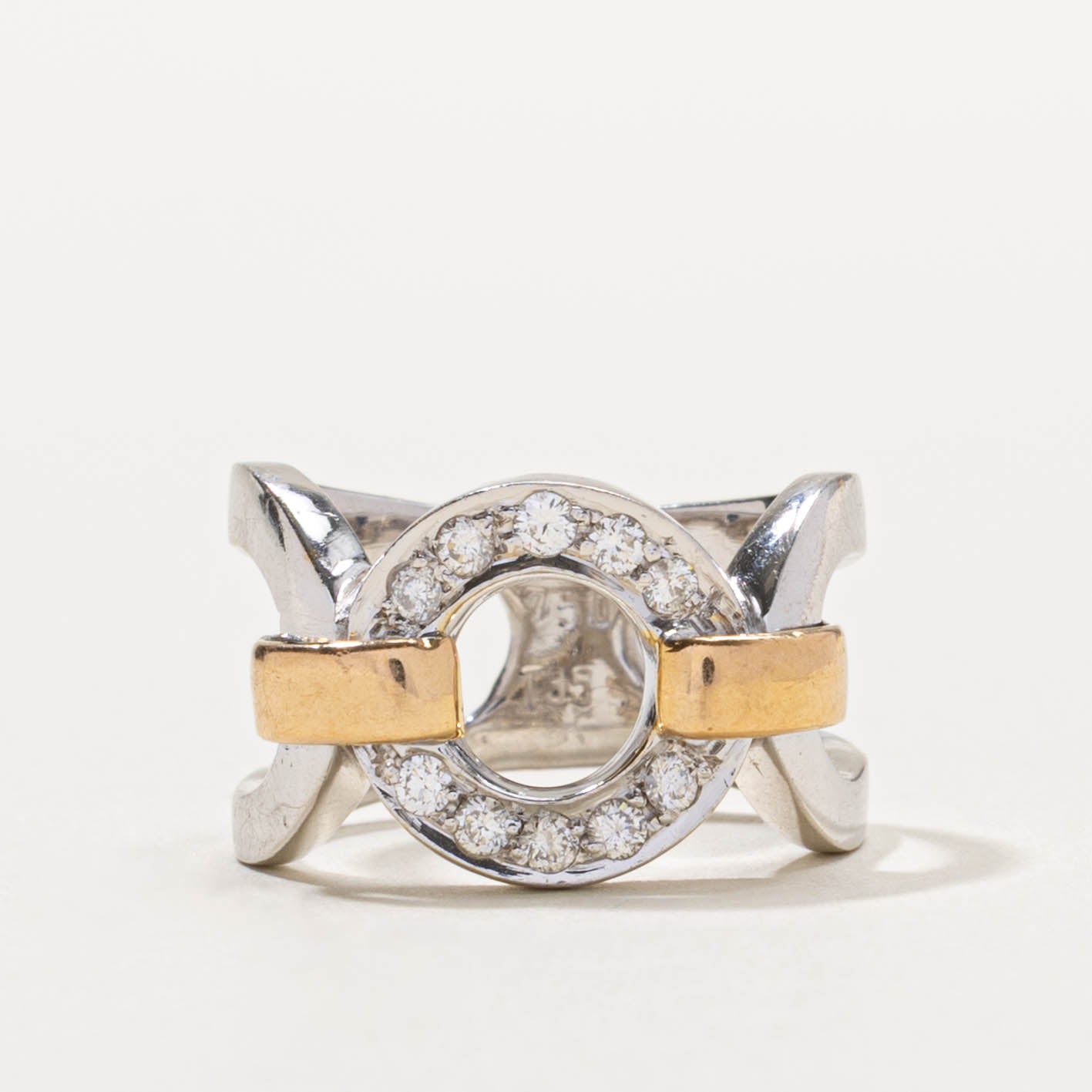 18k Diamond Circular Cocktail Ring | 0.20ctw | SZ 4.25