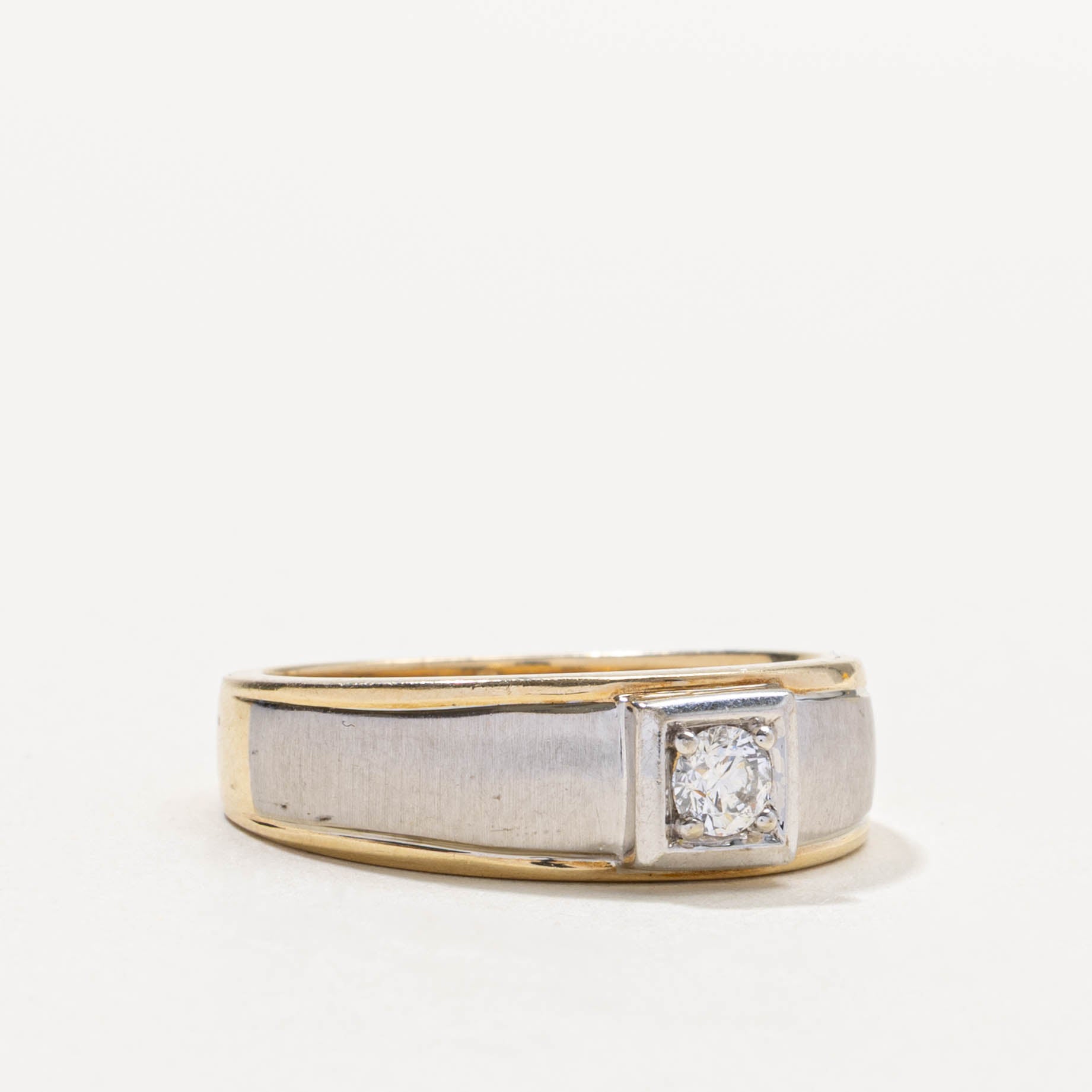 10k Two Tone Diamond Dome Ring | 0.25ct | SZ 10.5