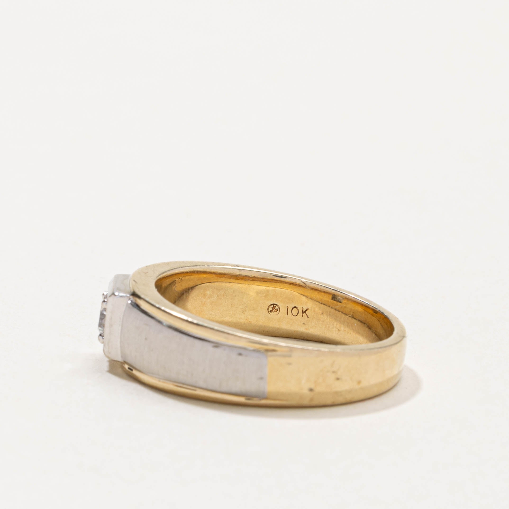 10k Two Tone Diamond Dome Ring | 0.25ct | SZ 10.5