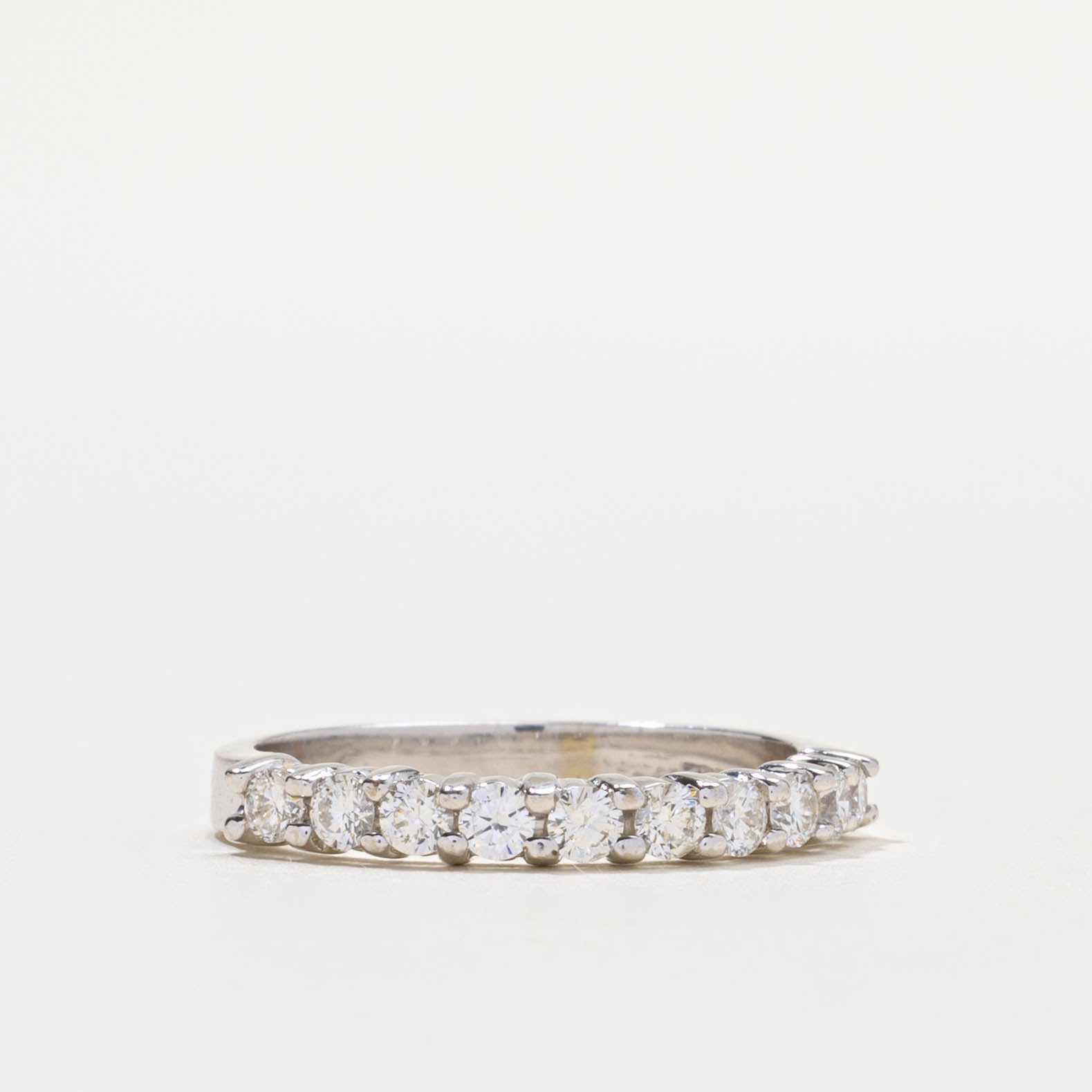 14k Semi-Eternity Diamond Plain Ring | 0.50ctw | 3mm | SZ 6.75