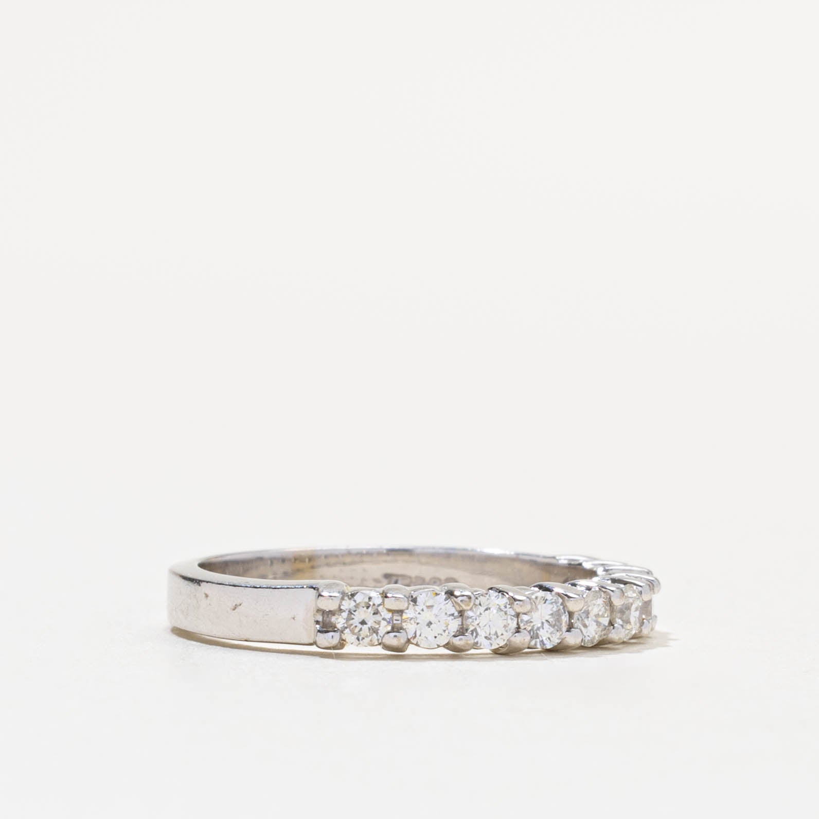14k Semi-Eternity Diamond Plain Ring | 0.50ctw | 3mm | SZ 6.75