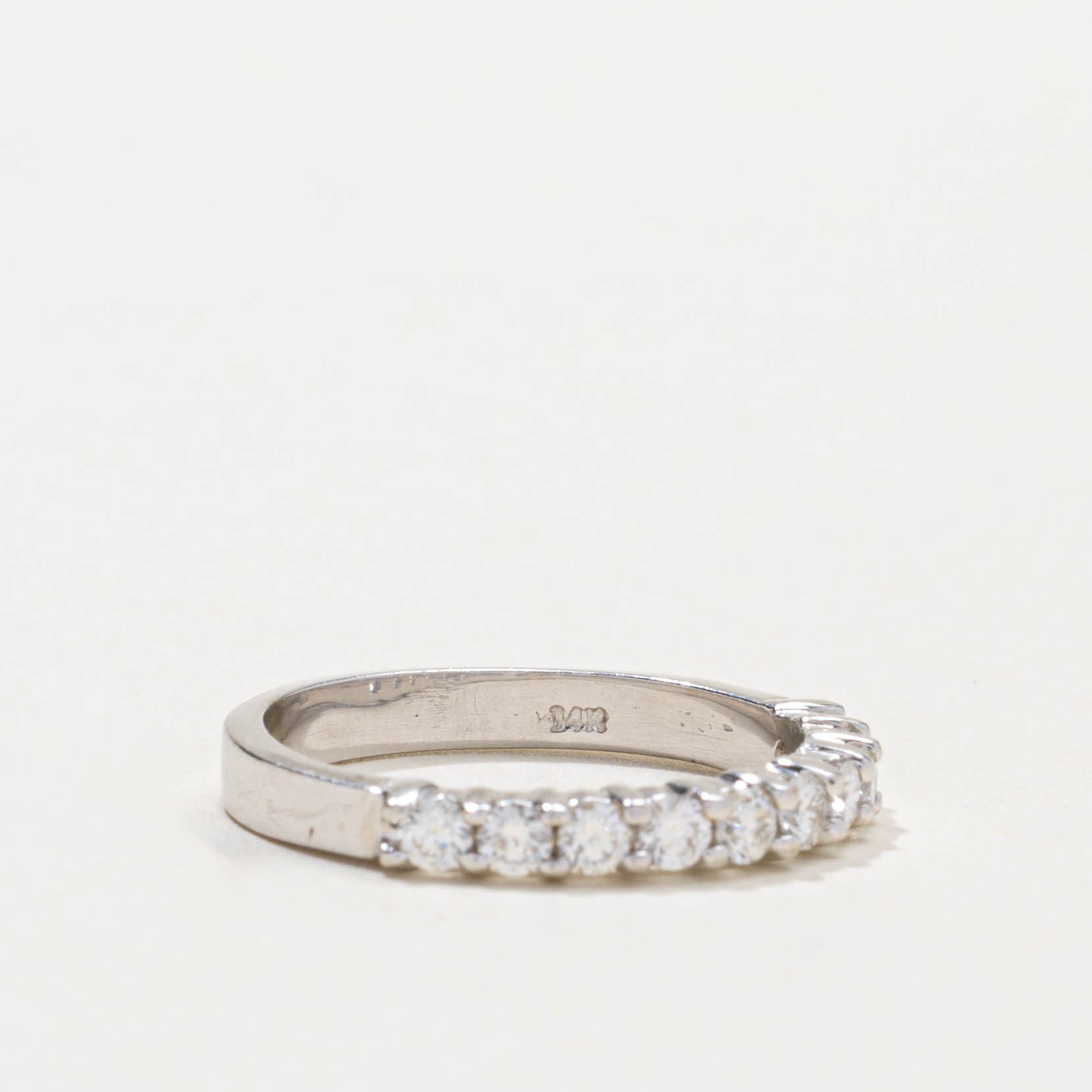 14k Semi-Eternity Diamond Plain Ring | 0.50ctw | 3mm | SZ 6.75
