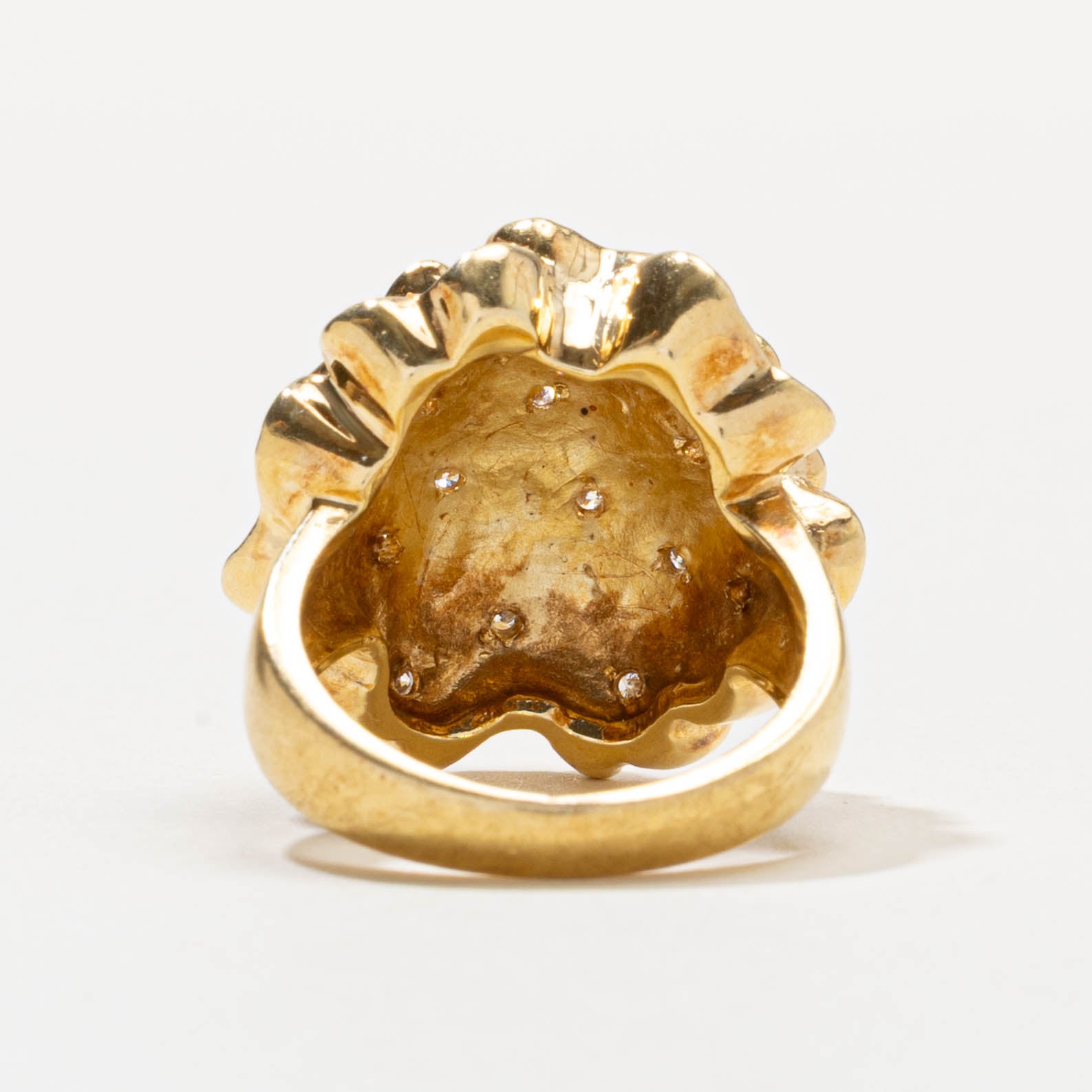 18k Diamond Peony Flower Cocktail Ring | 0.30ctw | SZ 5.75