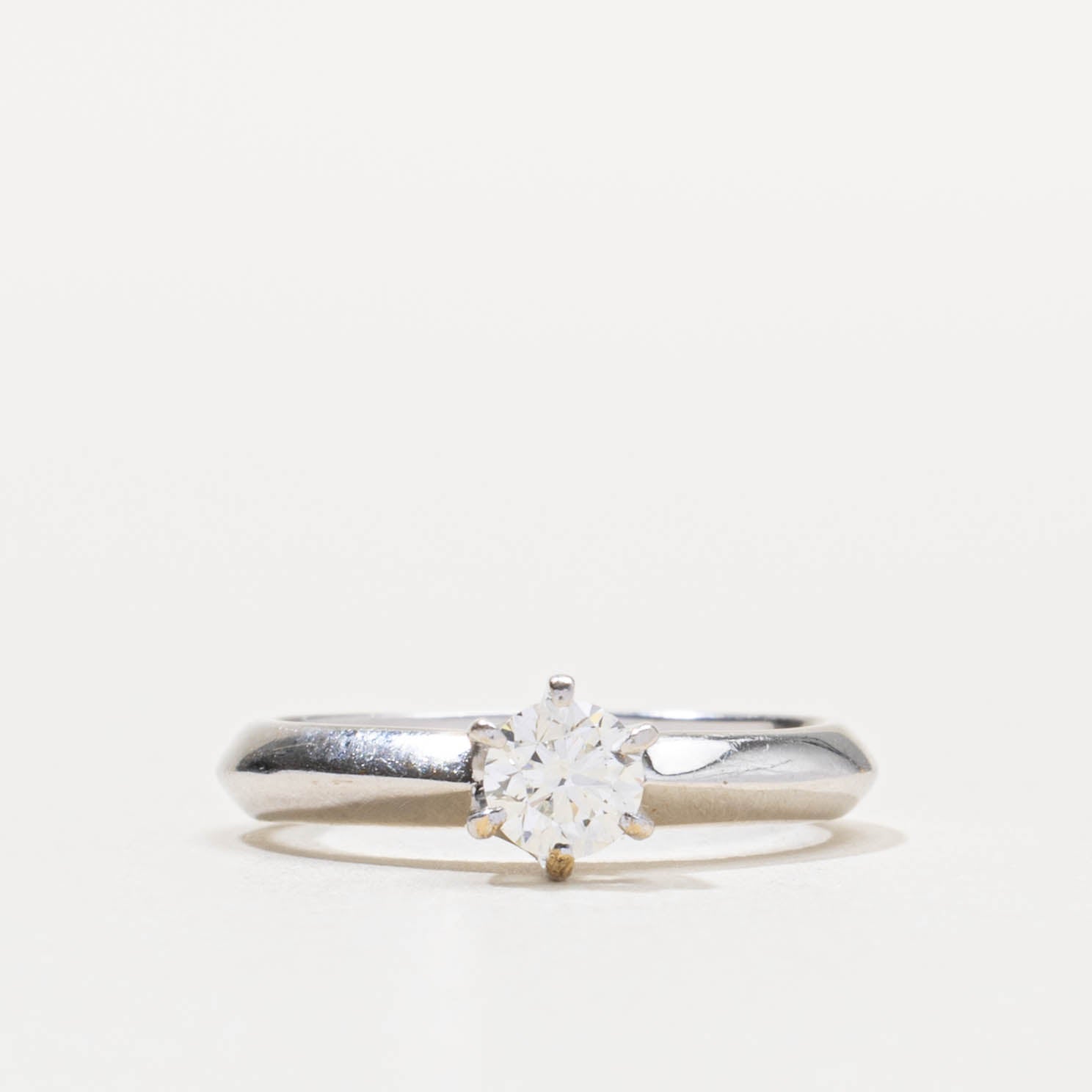 18k Solitaire Diamond Plain Engagement Ring | 0.27ct VS1 F/G | SZ 3.75
