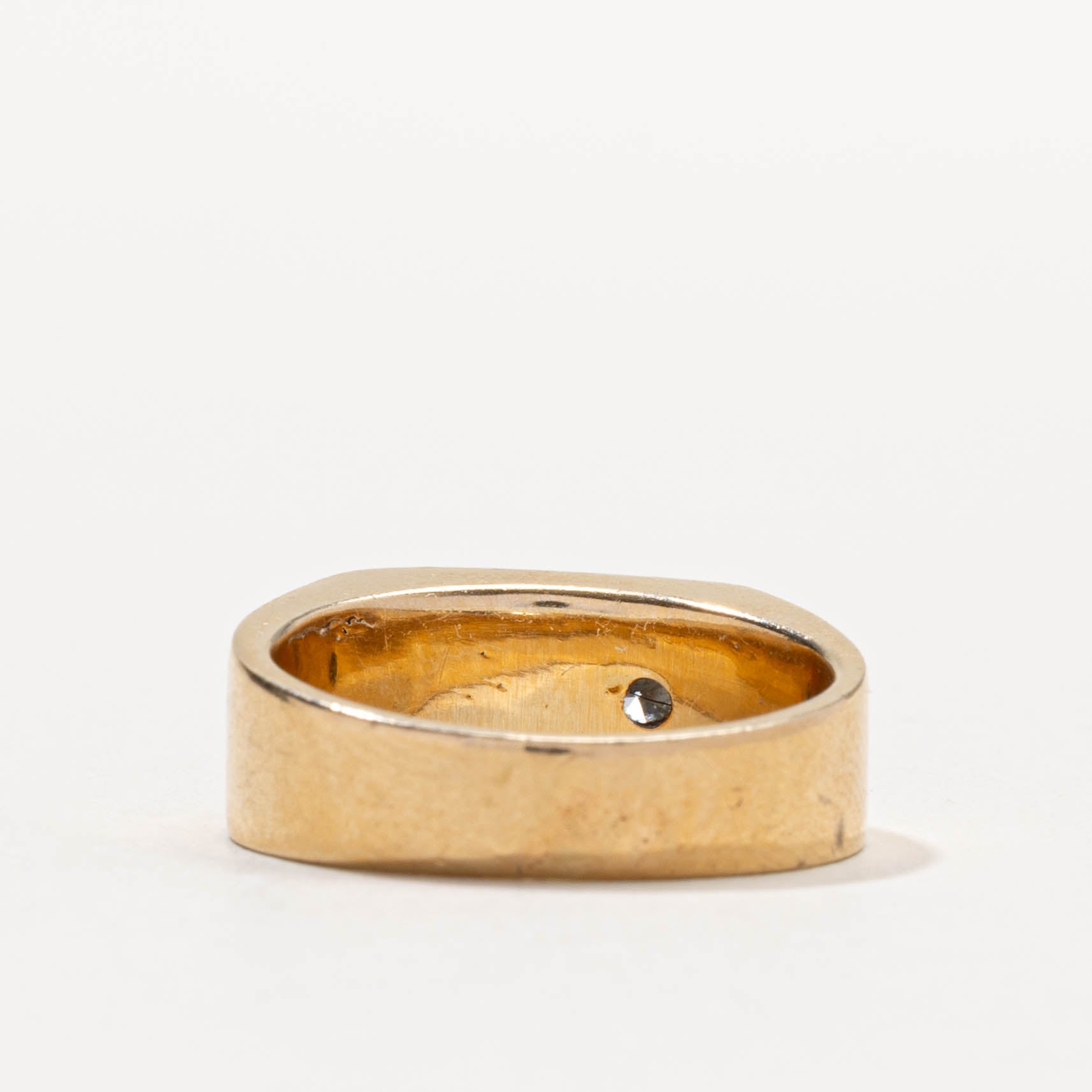 14k Two Tone Bezel Set Diamond Ring | 0.25ct | SZ 7