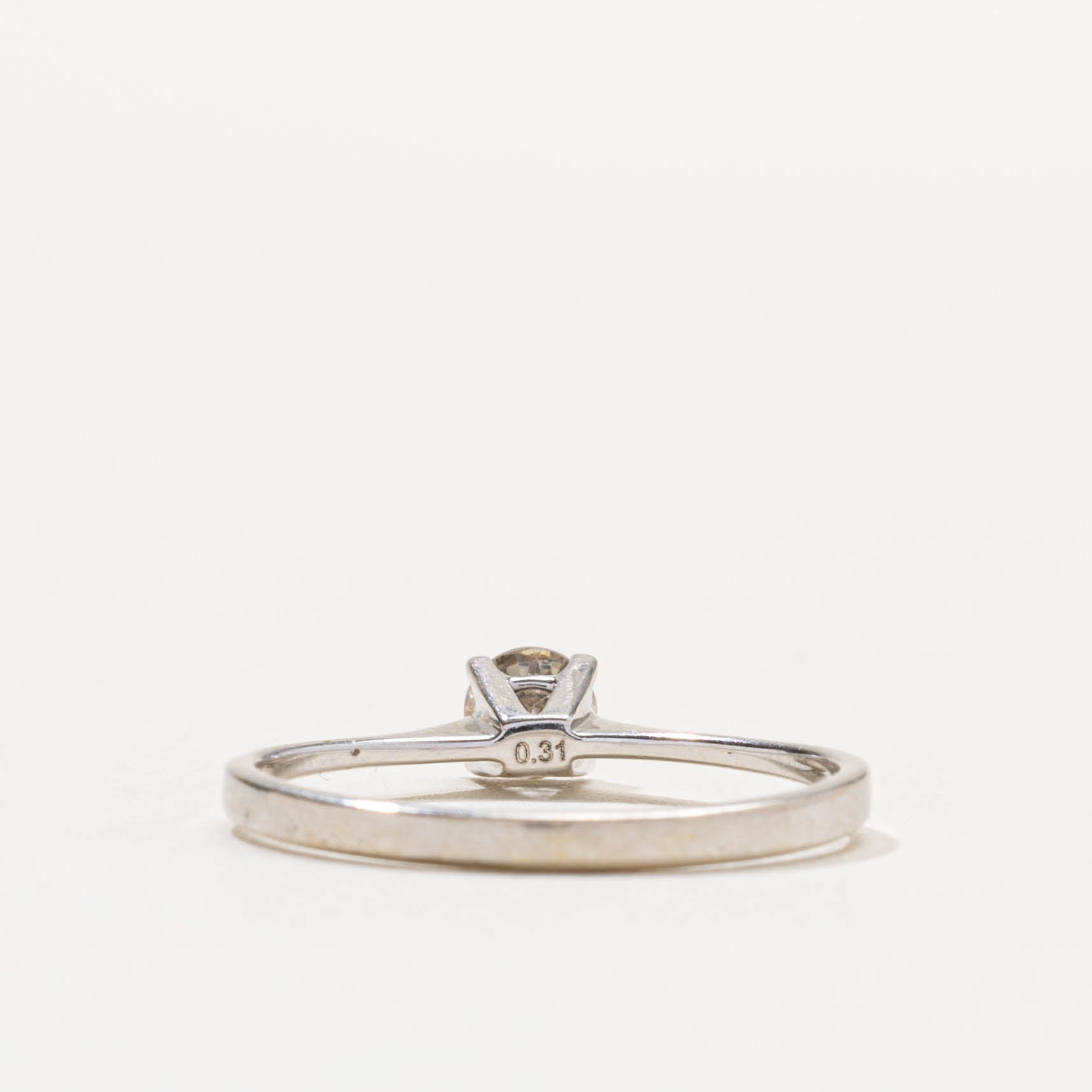 18k Solitaire Diamond Thin Ring | 0.27ct SI1 H/I | SZ 7.5