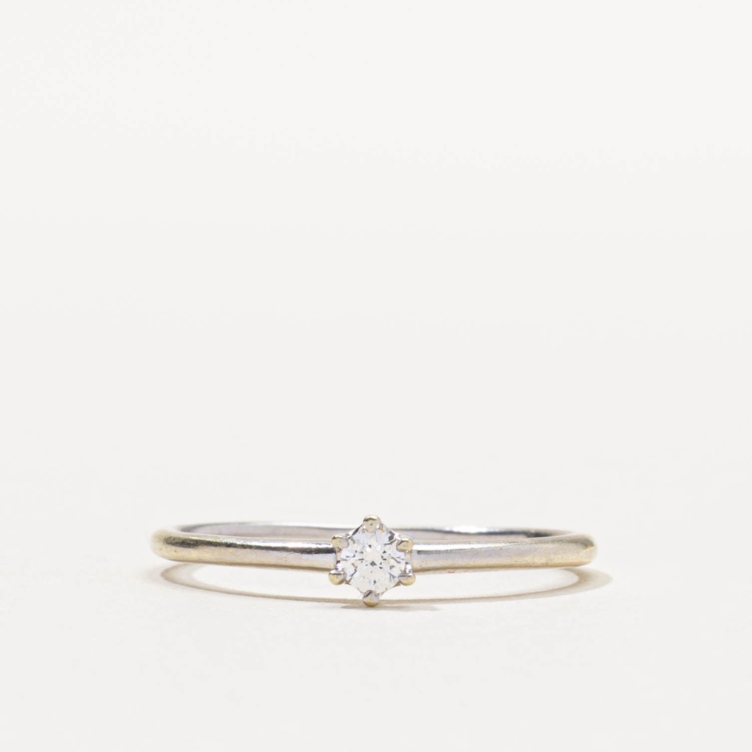 10k Six-Prong Diamond Thin Ring | 0.12ct | SZ 6.5