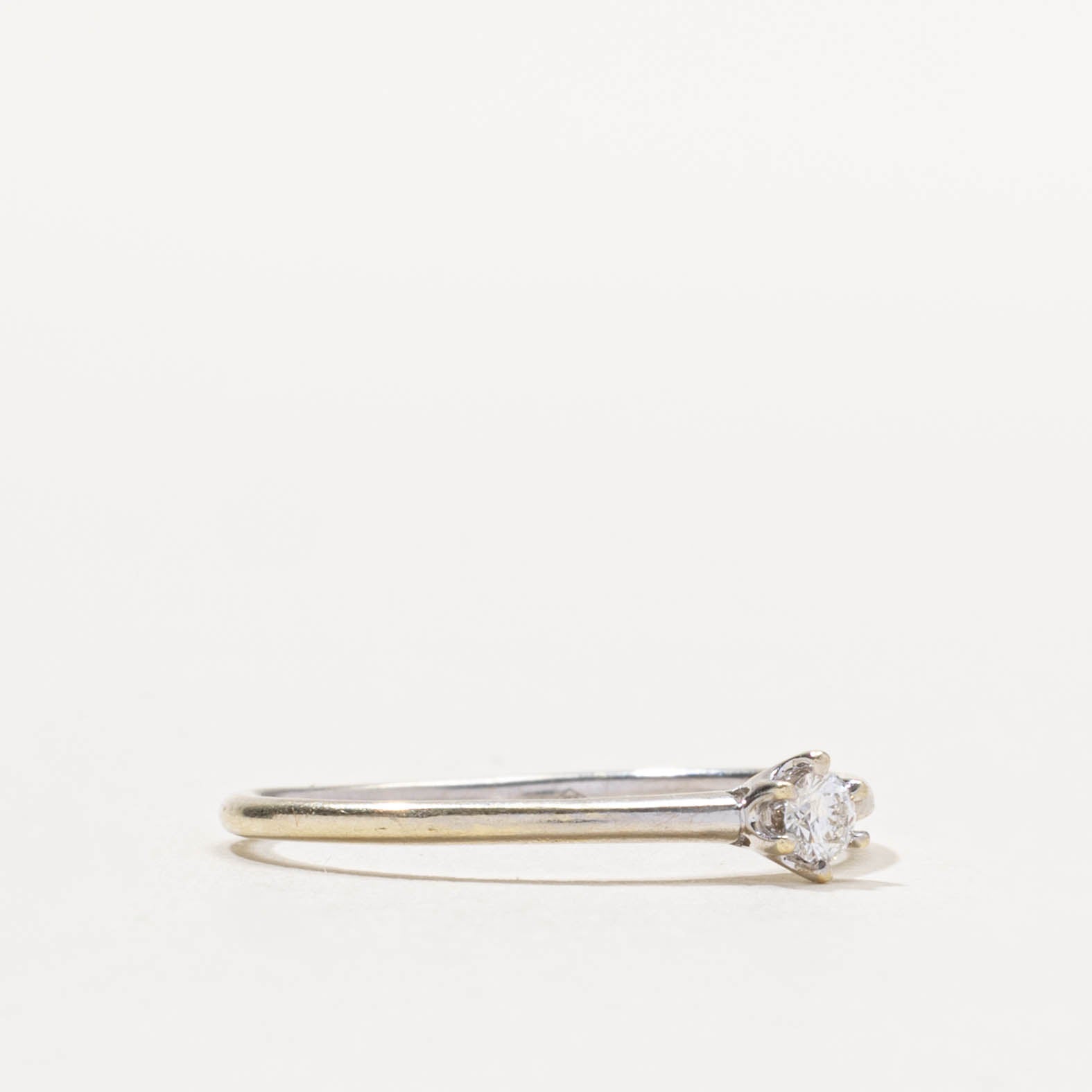 10k Six-Prong Diamond Thin Ring | 0.12ct | SZ 6.5