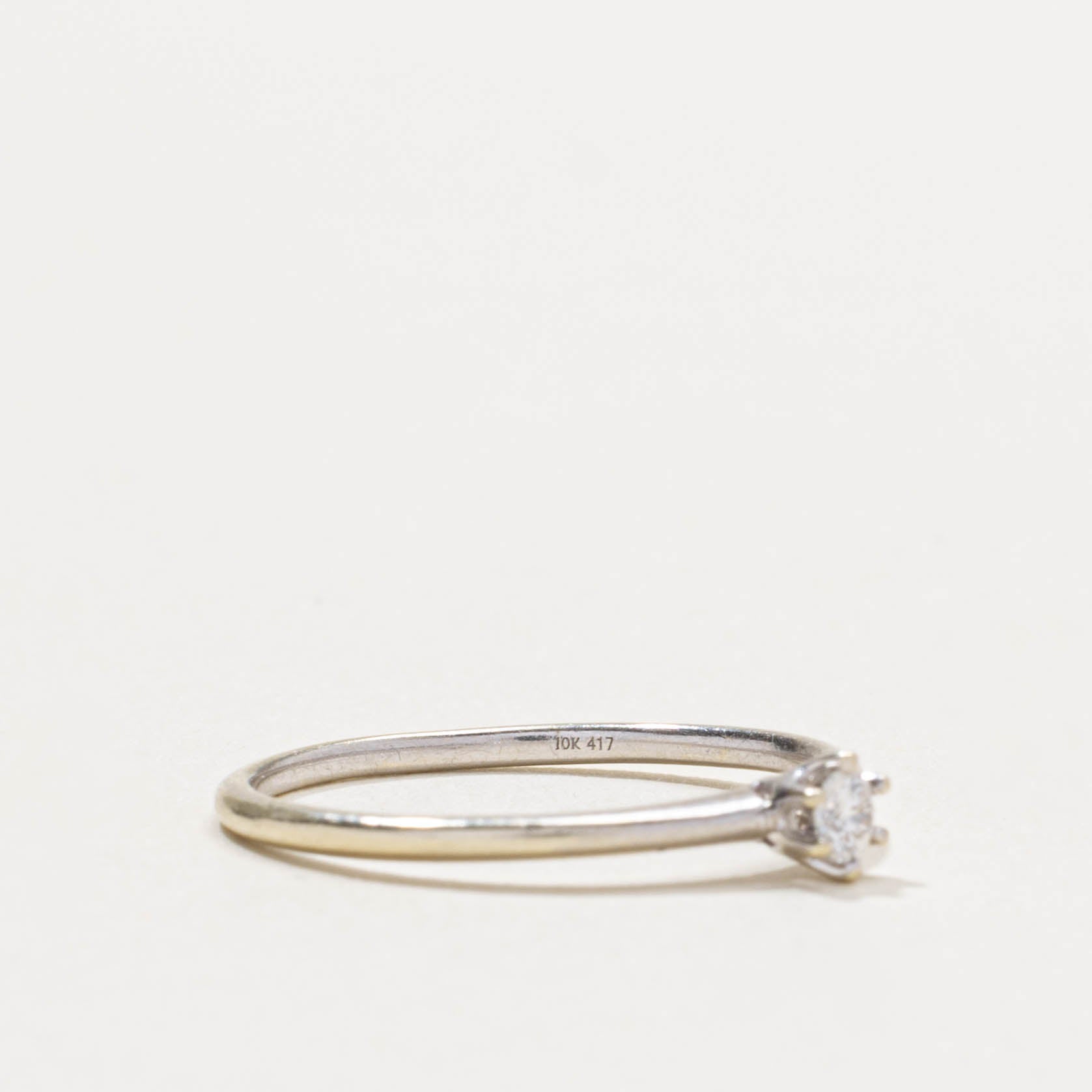 10k Six-Prong Diamond Thin Ring | 0.12ct | SZ 6.5
