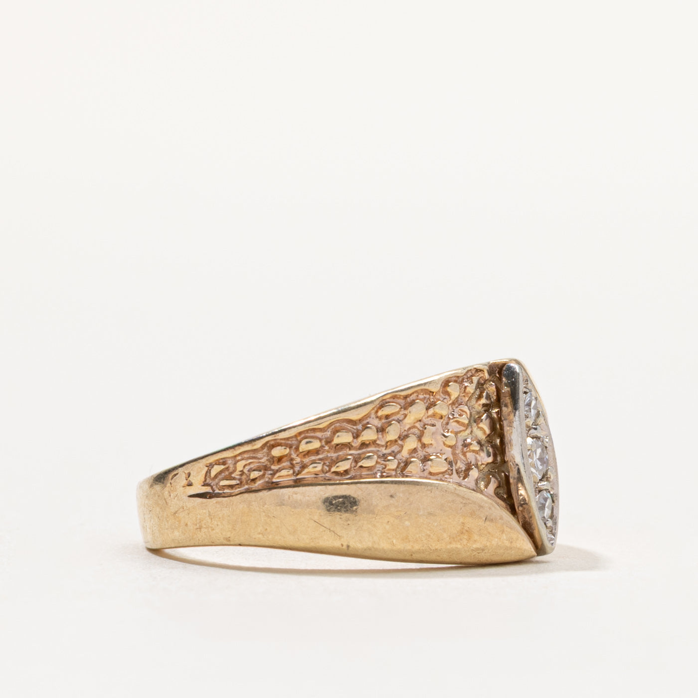 10k Diamond Marquise Column Dome Ring | 0.05ctw | SZ 6.75