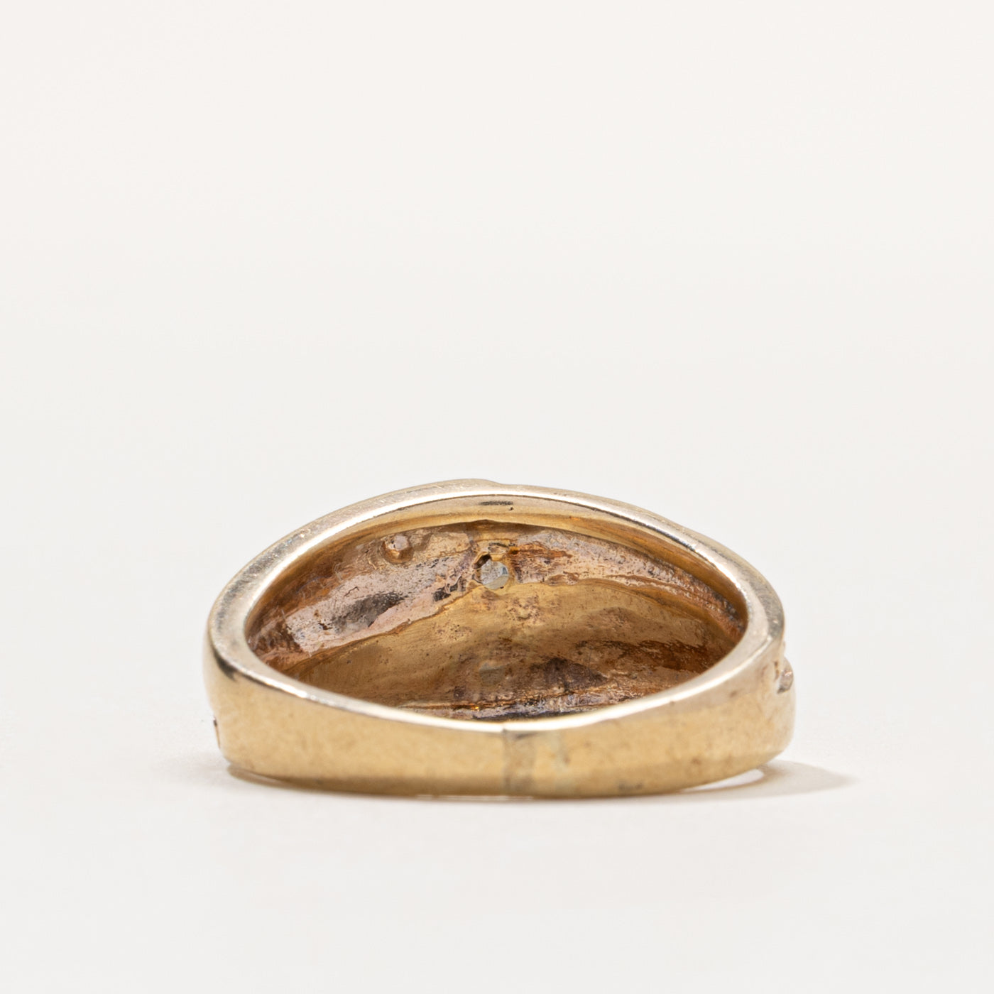 10k Diamond Marquise Column Dome Ring | 0.05ctw | SZ 6.75