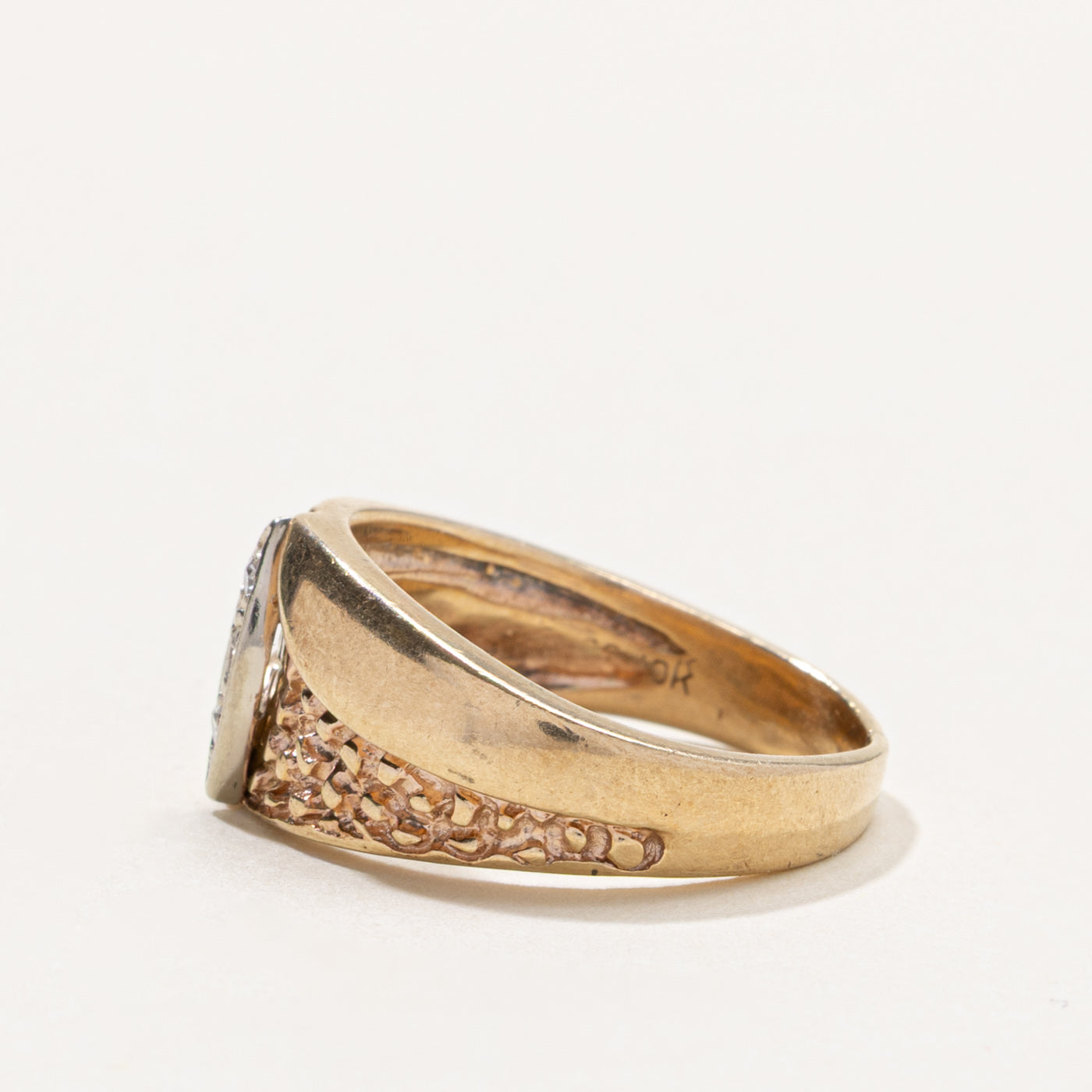 10k Diamond Marquise Column Dome Ring | 0.05ctw | SZ 6.75