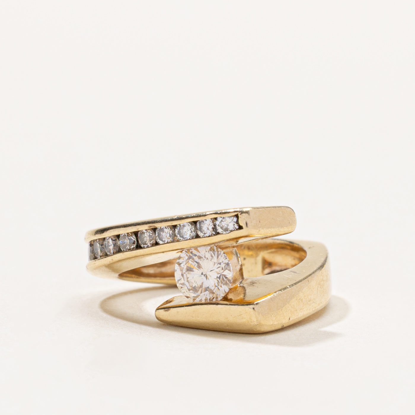 14k Diamond Channel Set Bypass Ring | 0.50ct I1 I/J, 0.40ctw | SZ 3.5
