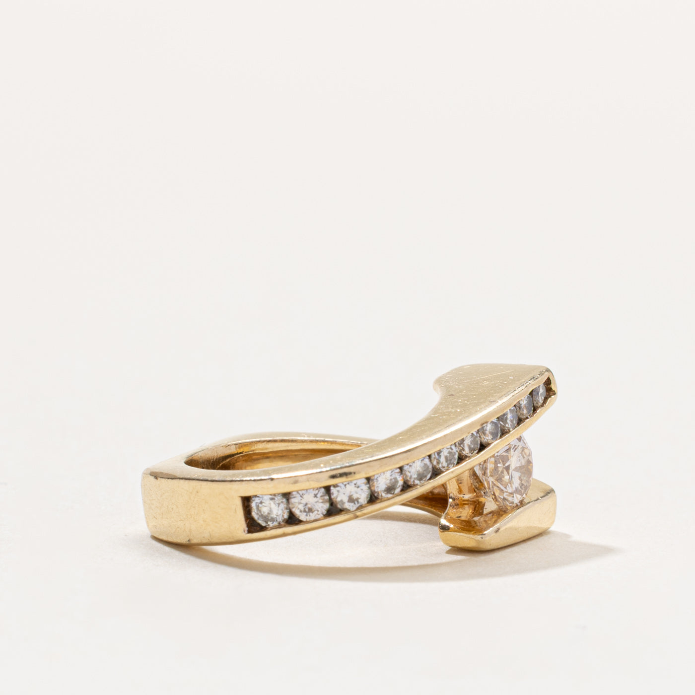 14k Diamond Channel Set Bypass Ring | 0.50ct I1 I/J, 0.40ctw | SZ 3.5