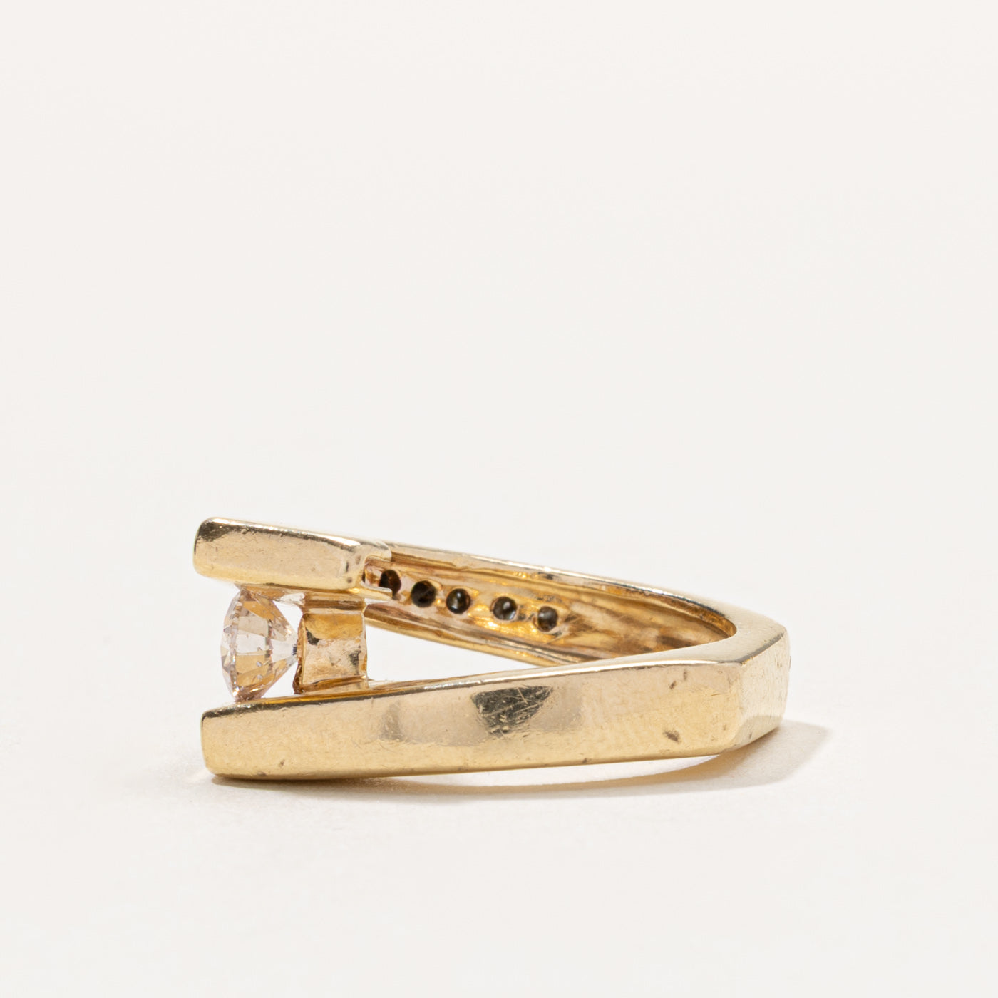 14k Diamond Channel Set Bypass Ring | 0.50ct I1 I/J, 0.40ctw | SZ 3.5