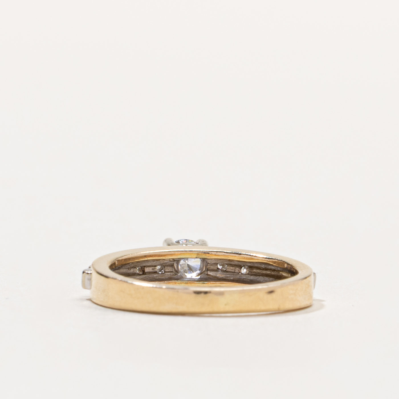 14k Two Tone Diamond Accented Ring | 0.20ctw | SZ 4