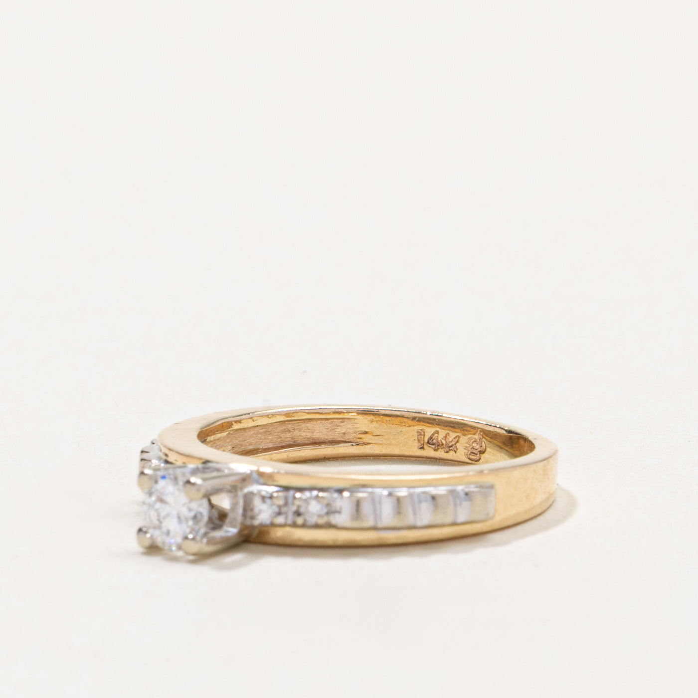 14k Two Tone Diamond Accented Ring | 0.20ctw | SZ 4