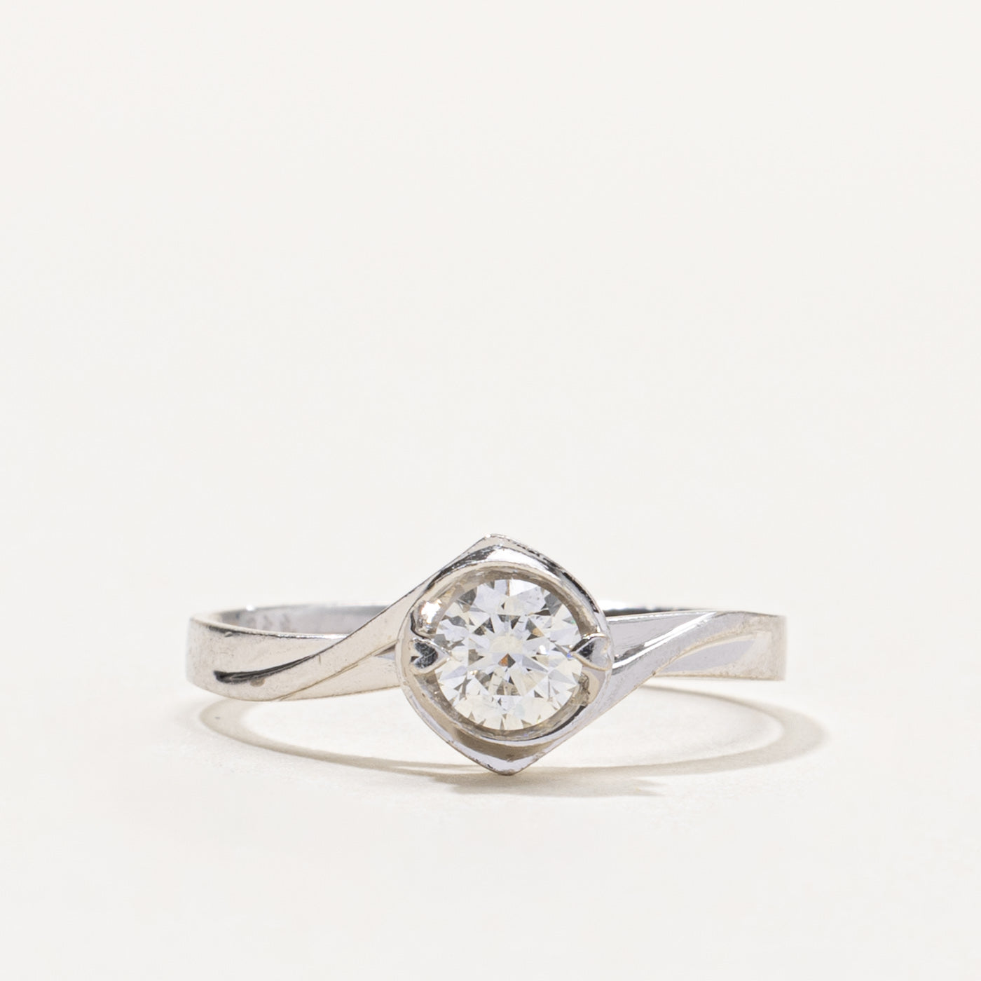 Platinum Bezel Set Diamond Ring | 0.40ct SI1 F | SZ 7.5