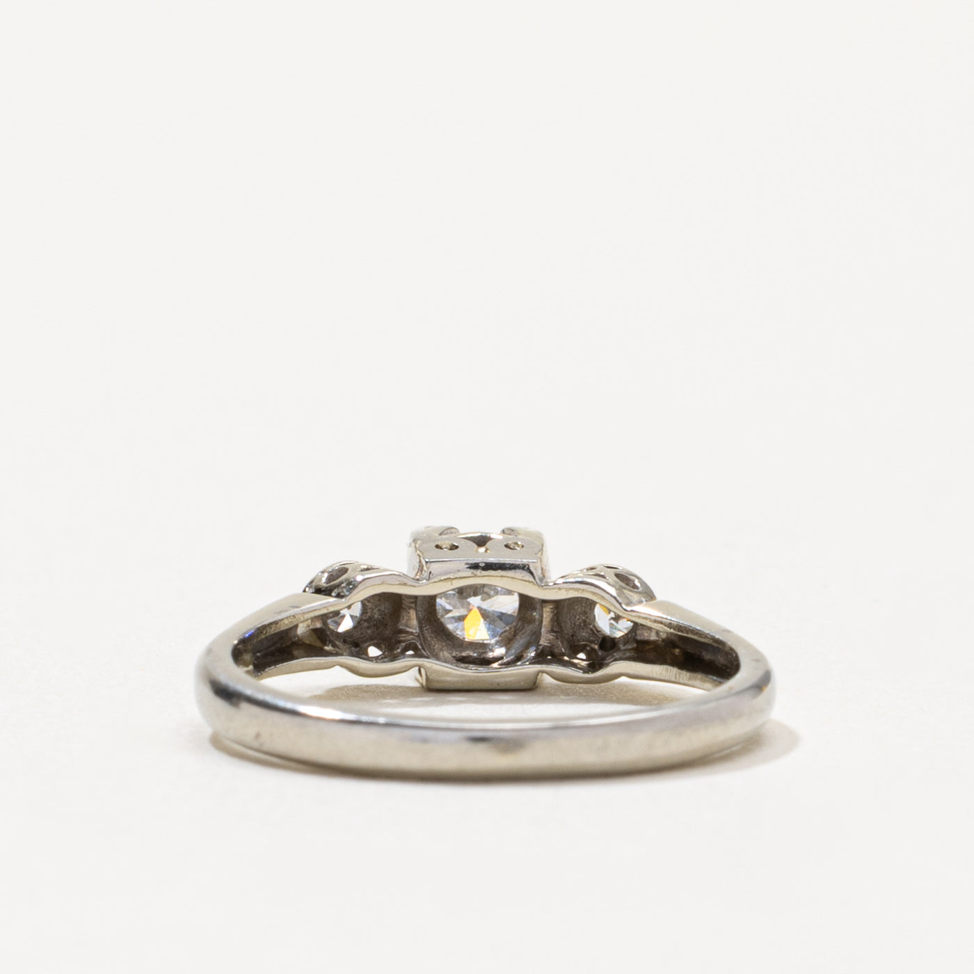 18k Transitional Cut Diamond Three Stone Ring | 0.25ctw | SZ 4