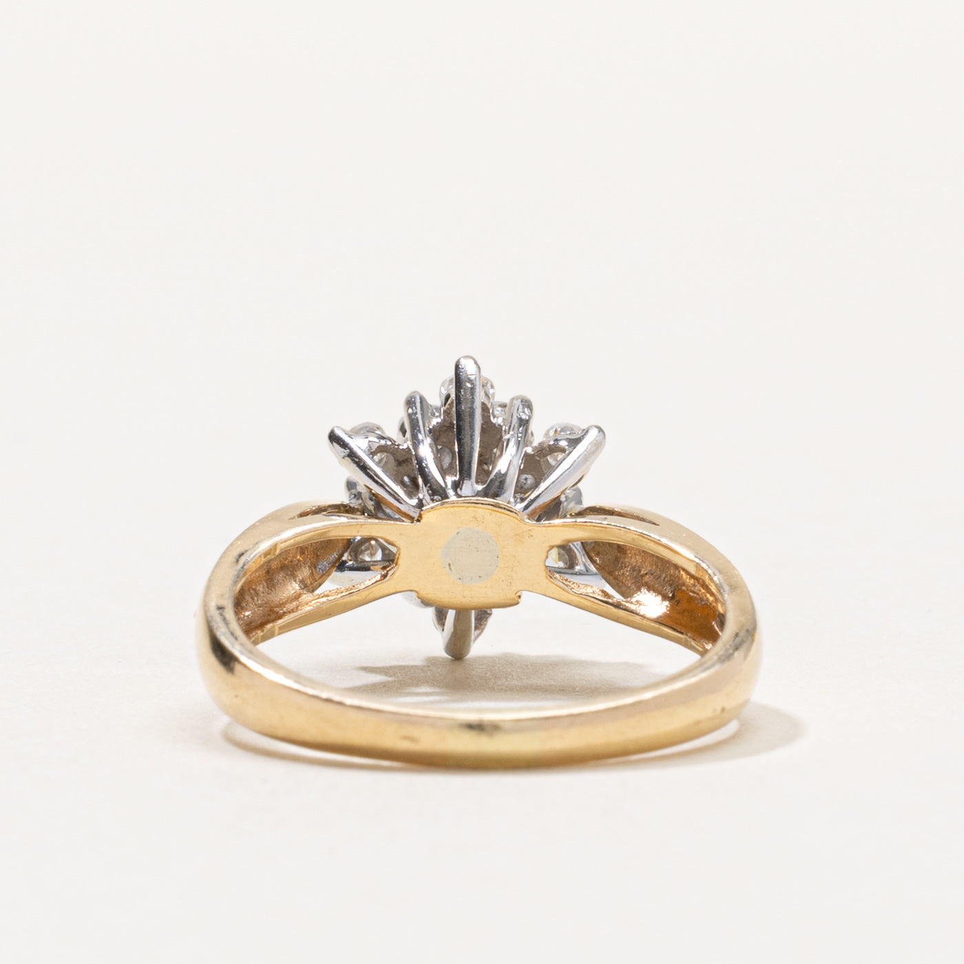 14k Diamond Petal Cluster Reverse Tapered Ring | 0.45ctw | SZ 5.75