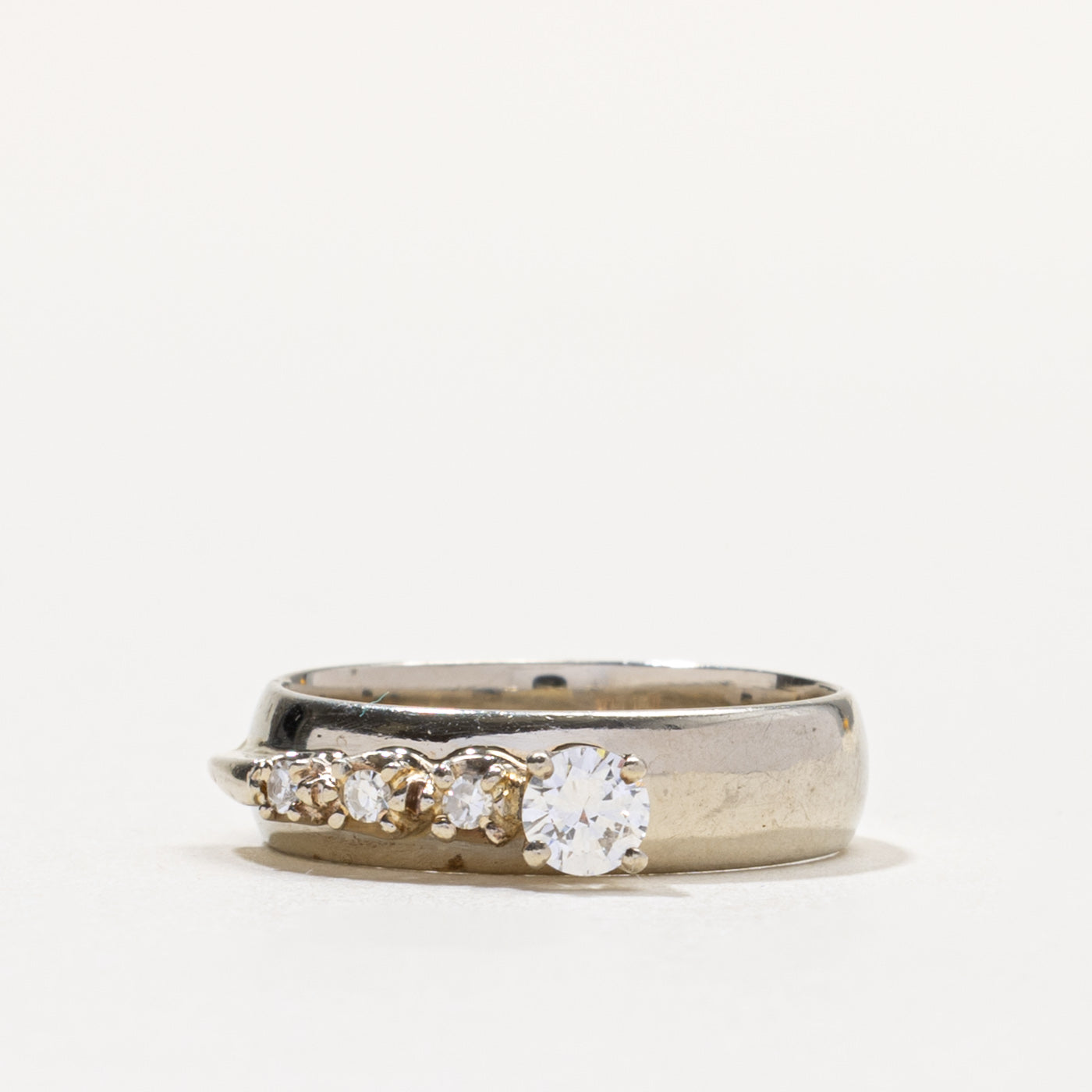 14k Four Stone Diamond Band | 0.27ctw | 4.85mm | SZ 5.75