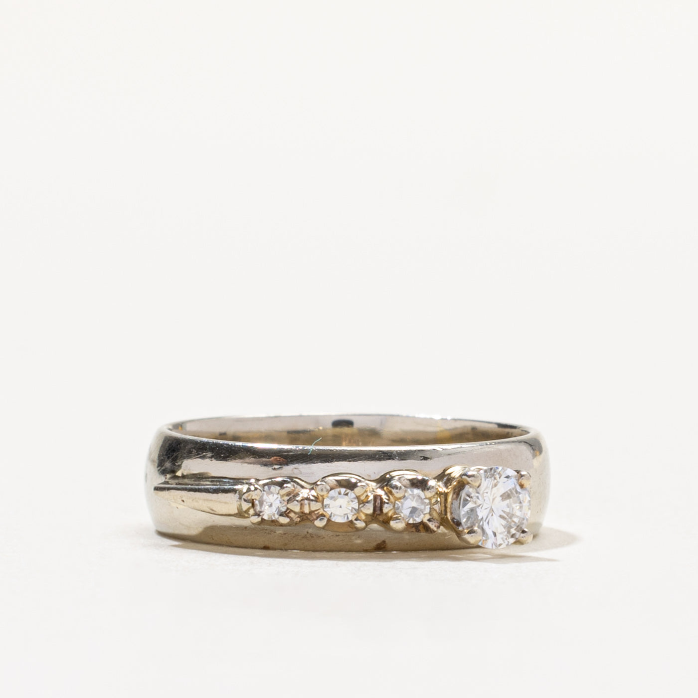 14k Four Stone Diamond Band | 0.27ctw | 4.85mm | SZ 5.75