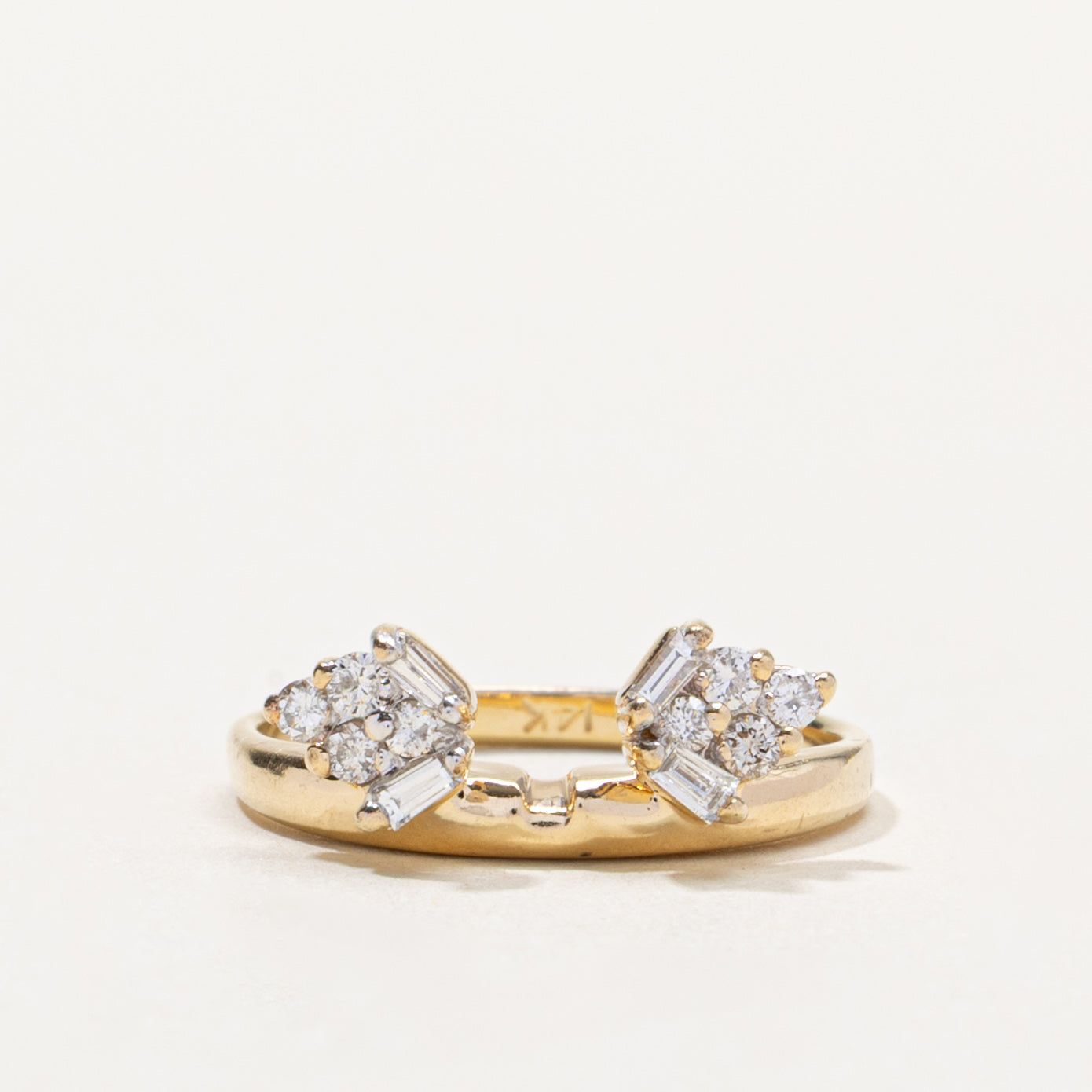 14k Diamond Leaf Cluster Contour Ring | 0.21ctw | SZ 5.5