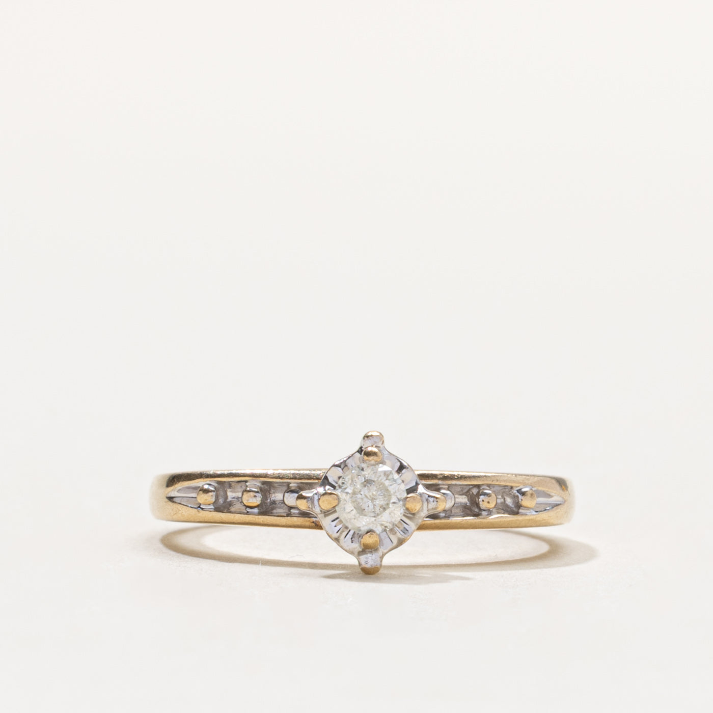 10k Illusion Set Diamond Accented Ring | 0.15ctw | SZ 6.75