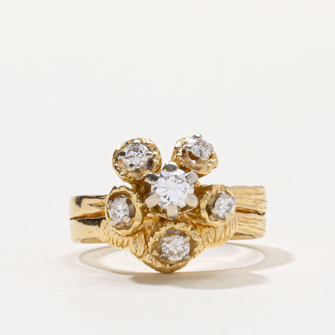18k Diamond Cluster Openwork Cocktail Ring | 0.45ctw | SZ 5