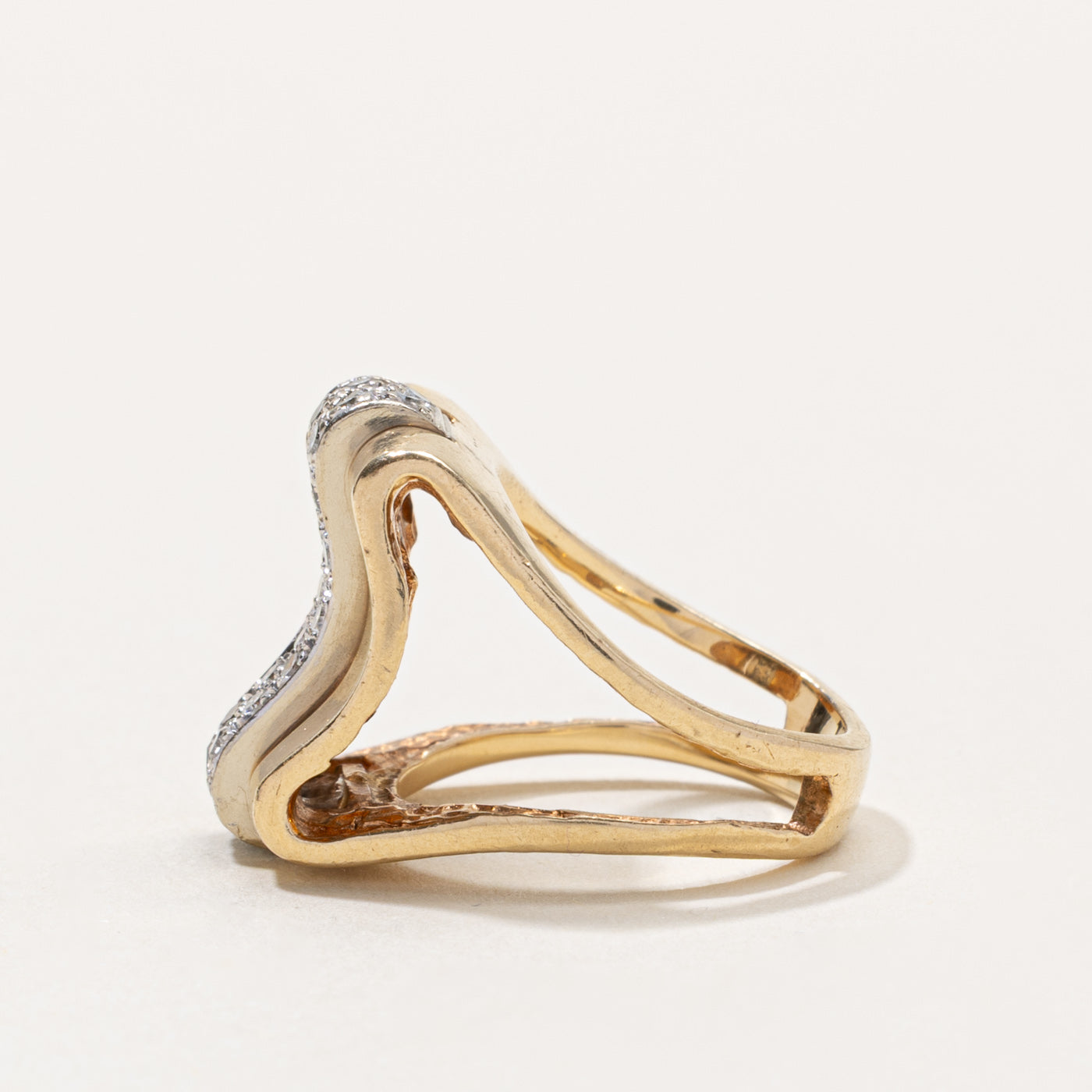 14k Pave Diamond Abstract Cocktail Ring | 0.30ctw | SZ 3.75