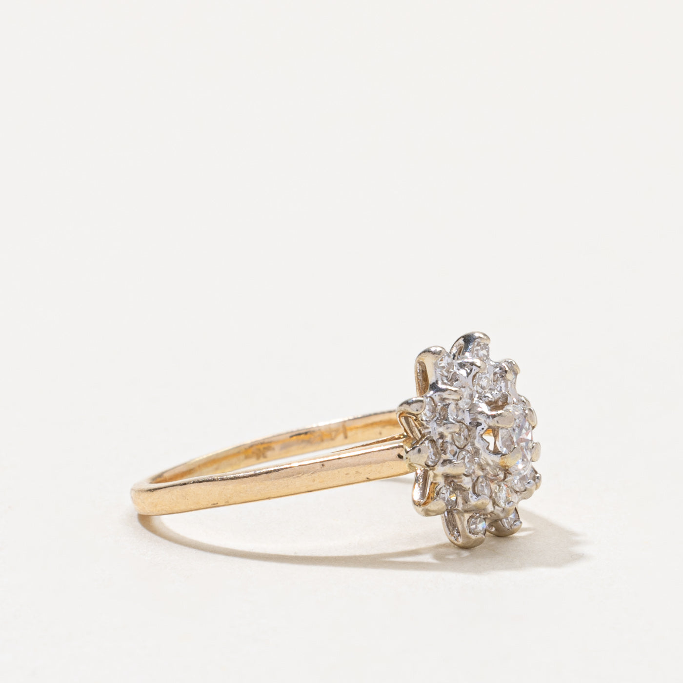 14k Diamond Petal Cluster Ring | 0.25ctw | SZ 4.75