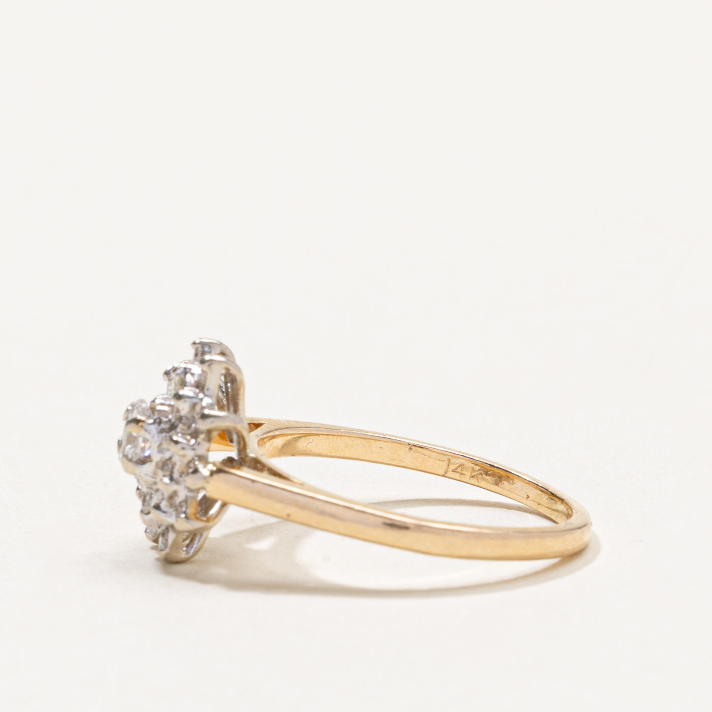 14k Diamond Petal Cluster Ring | 0.25ctw | SZ 4.75