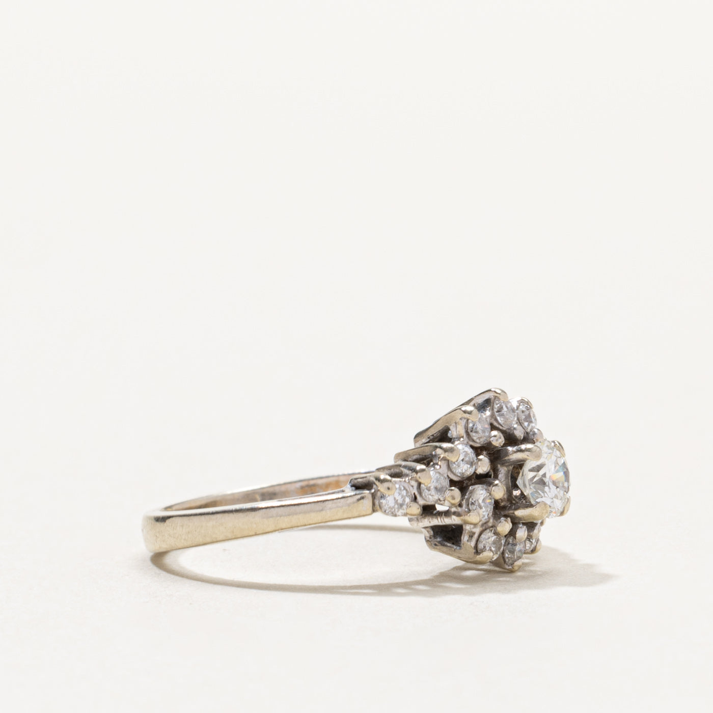 14k Diamond Spiral Cluster Ring | 0.50ctw | SZ 4.25