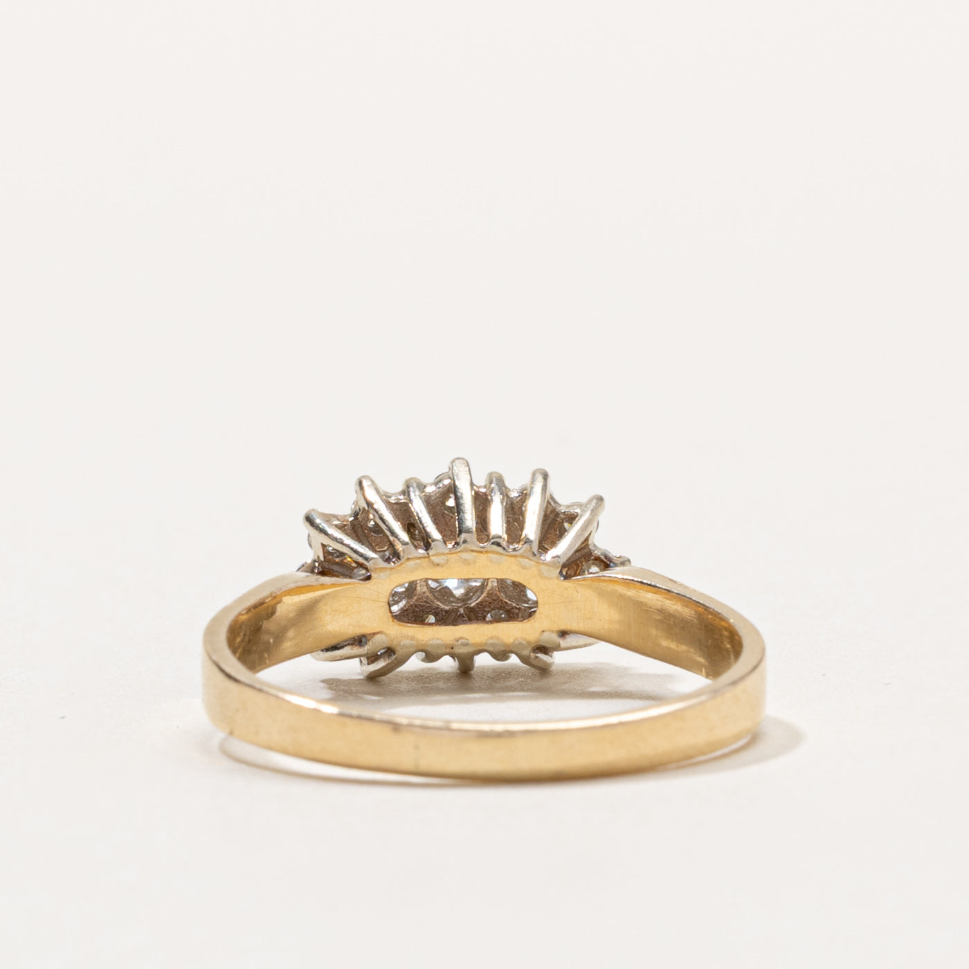 14k Diamond Three Stone Cluster Accent Ring | 0.50ctw | SZ 8