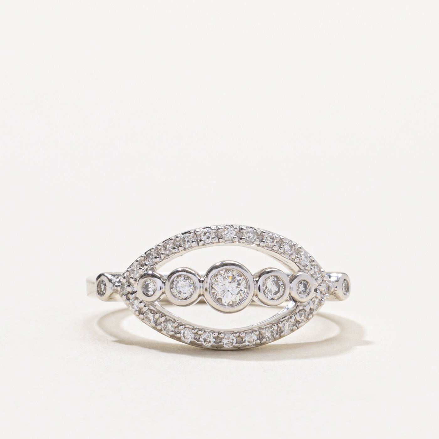 14k Diamond Openwork Eye Ring | 0.34ctw | SZ 6.75