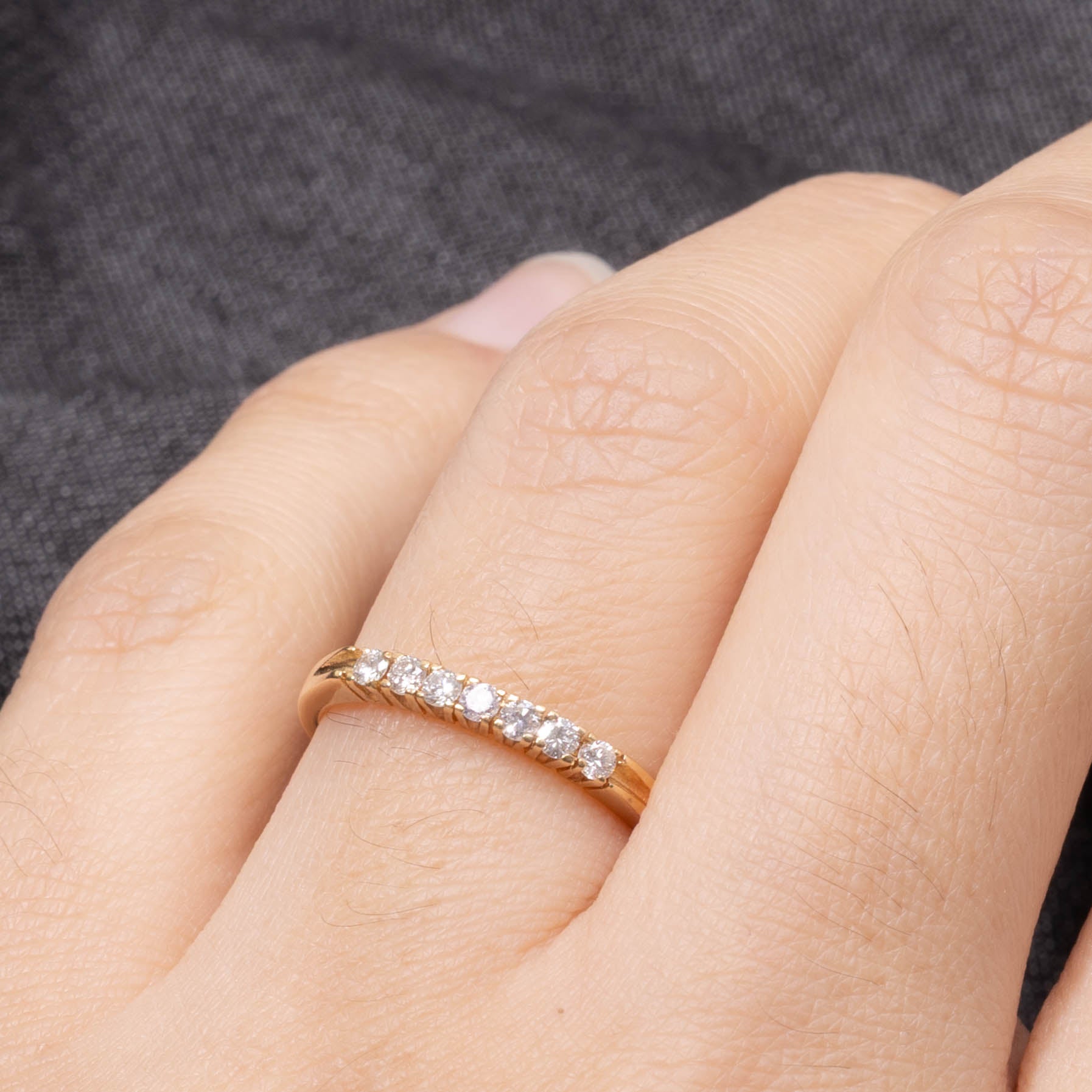 18k Diamond Accent Plain Band | 0.19ctw | SZ 6