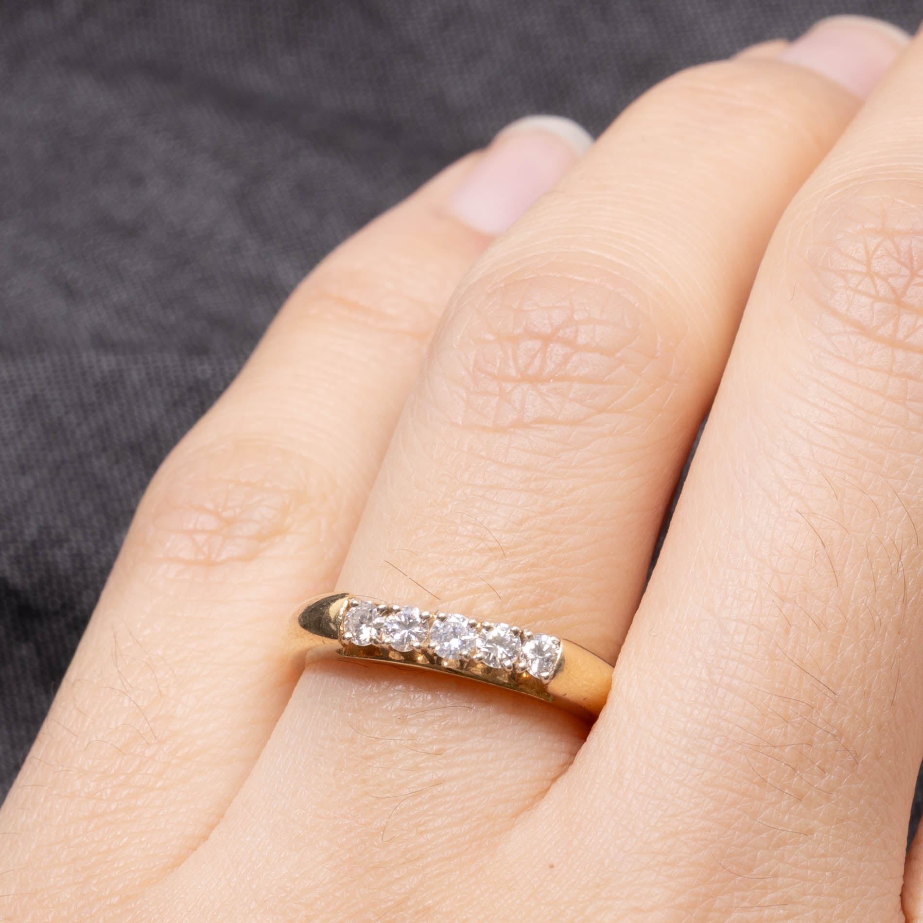 18k Diamond Five Stone Band | 0.28ctw | 3mm | SZ 6