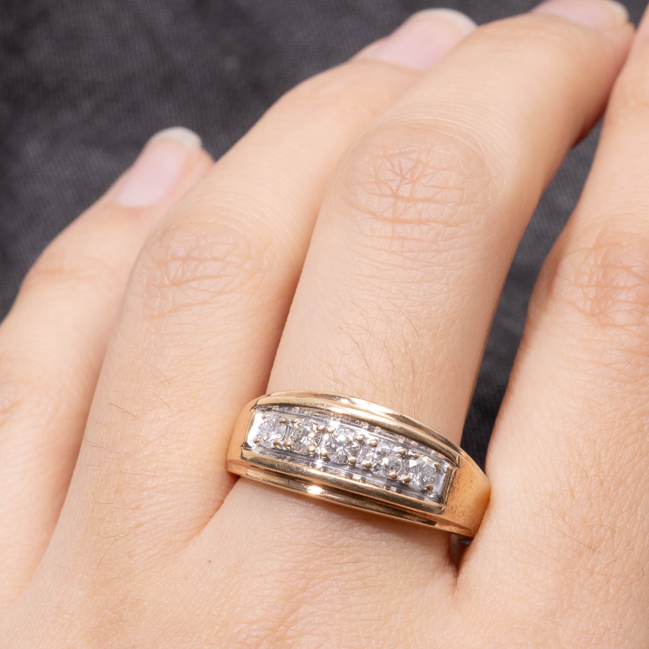 10k Five Stone Diamond Dome Ring | 0.50ctw | SZ 10.5