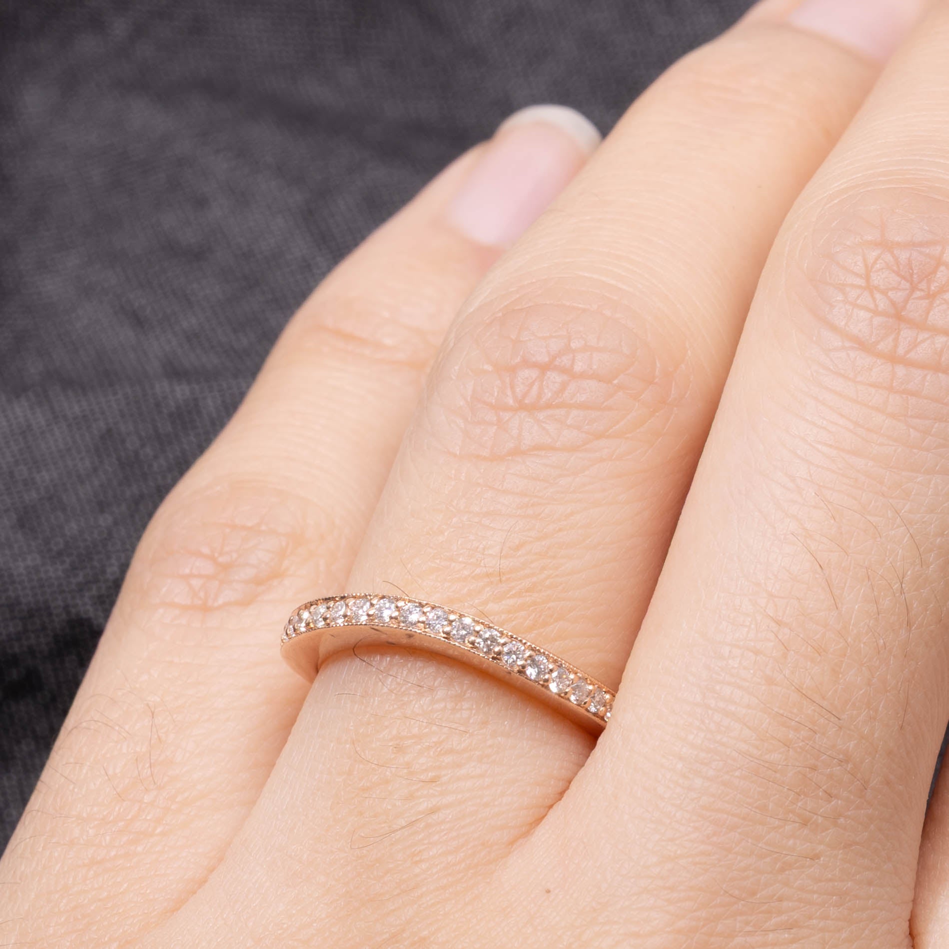 14k Semi-Eternity Diamond Chevron Ring | 0.25ctw | SZ 5.5