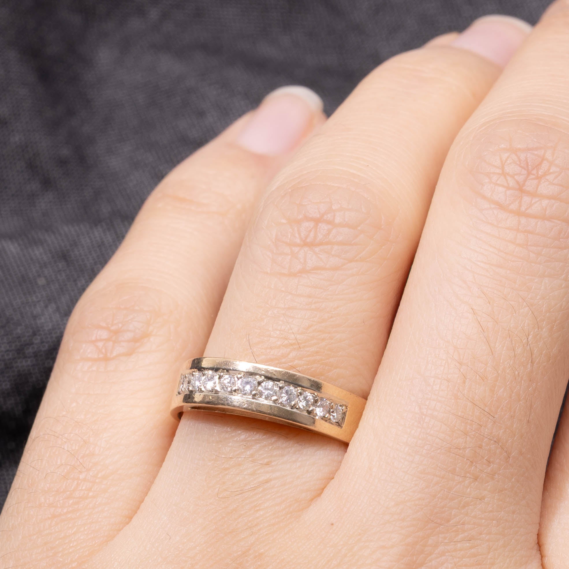 14k Semi-Eternity Diamond Channel Set Band | 0.22ctw | 4.75mm | SZ 6
