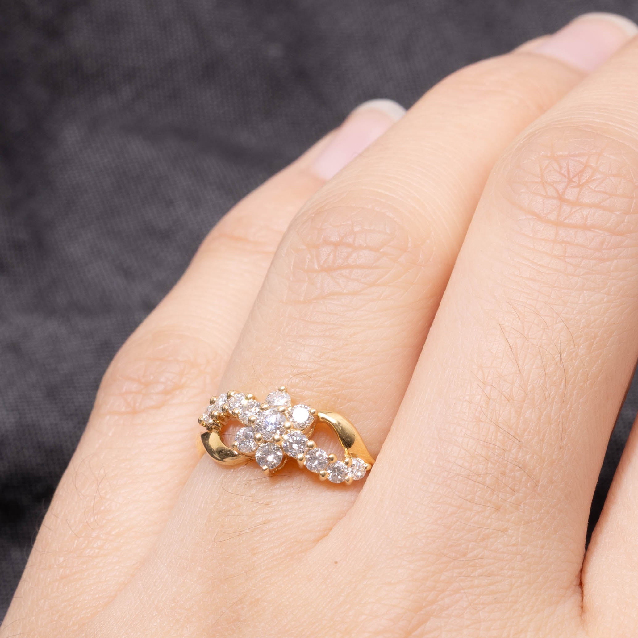 18k Diamond Petal Cluster Infinity Ring | 0.52ctw | SZ 4.75