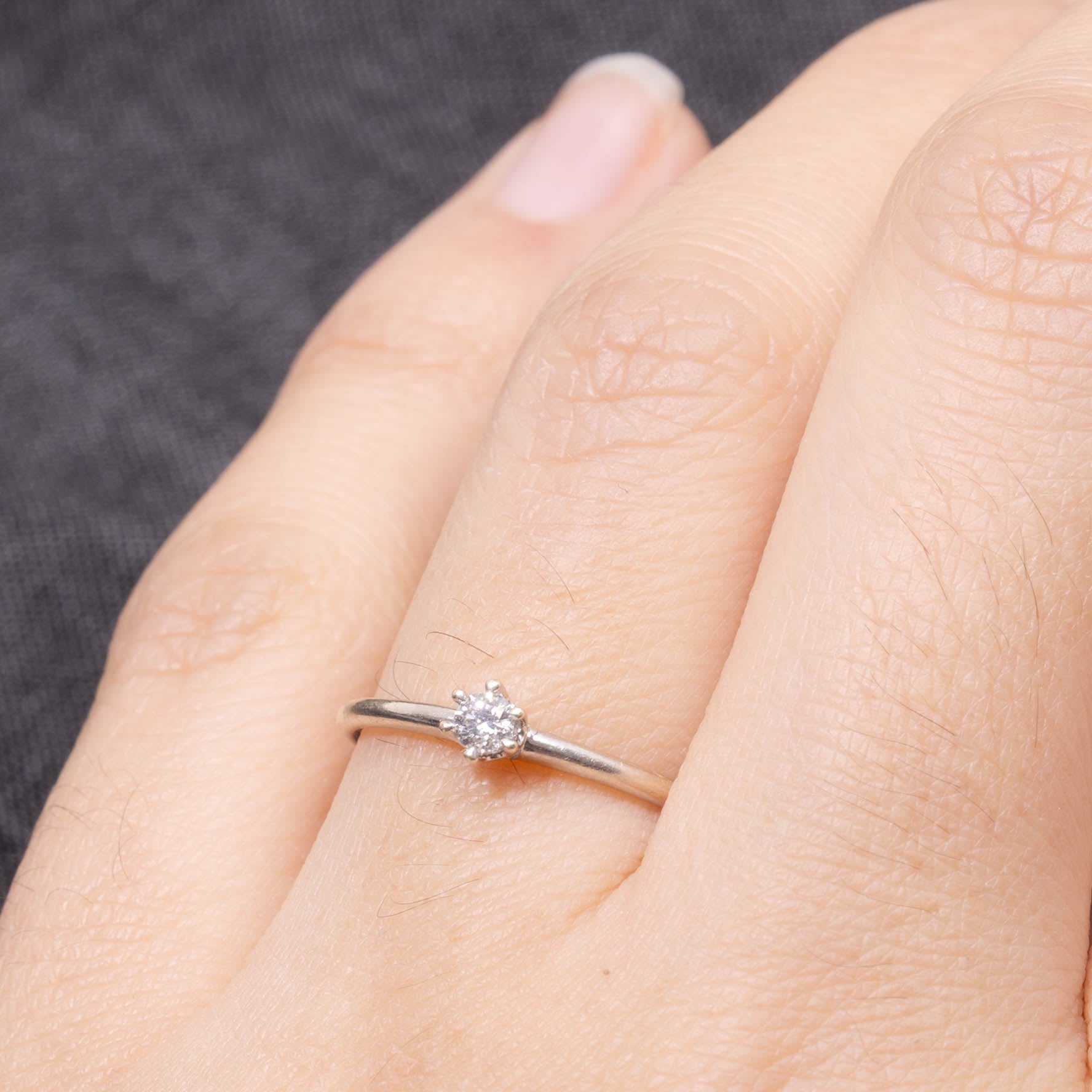 10k Six-Prong Diamond Thin Ring | 0.12ct | SZ 6.5