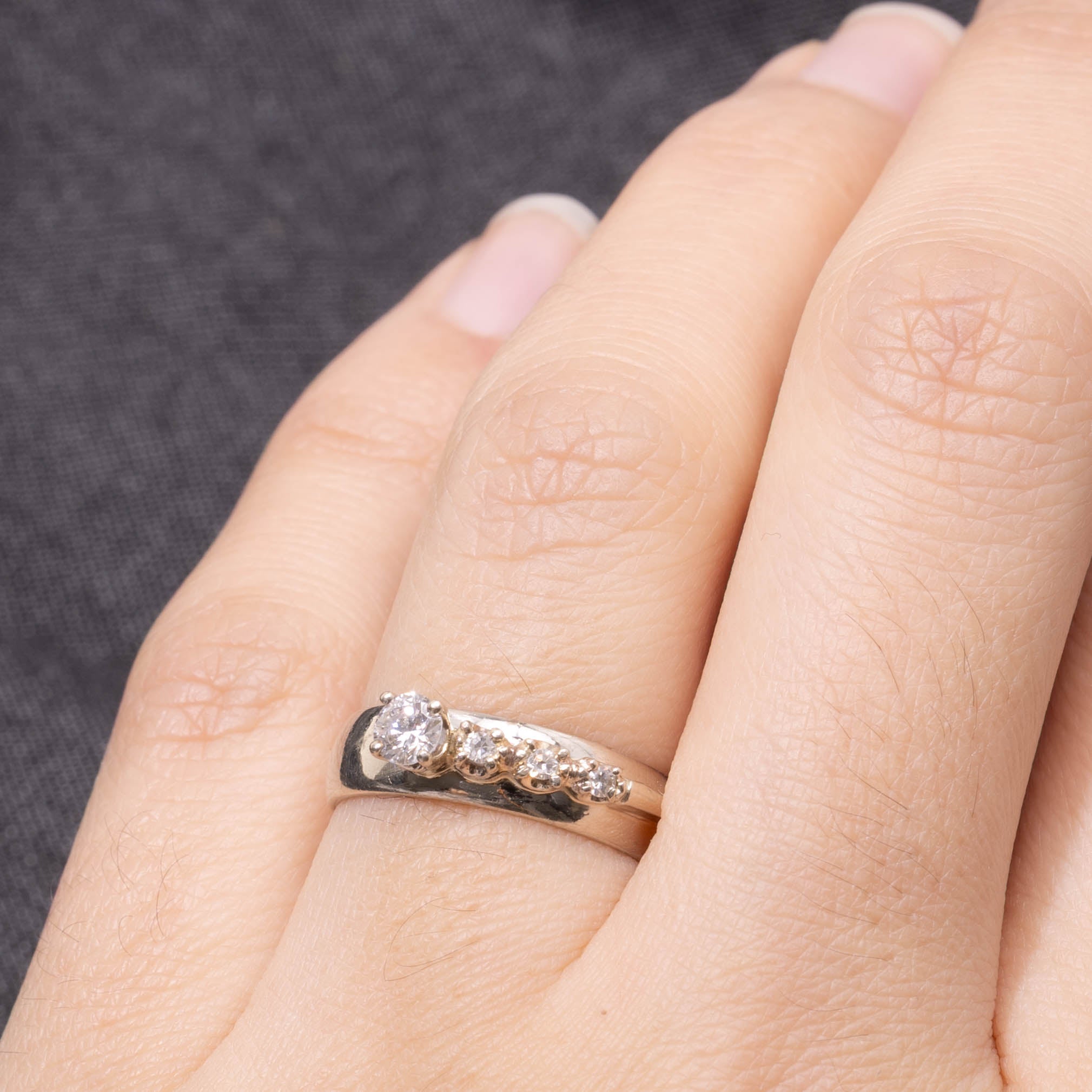 14k Four Stone Diamond Band | 0.27ctw | 4.85mm | SZ 5.75