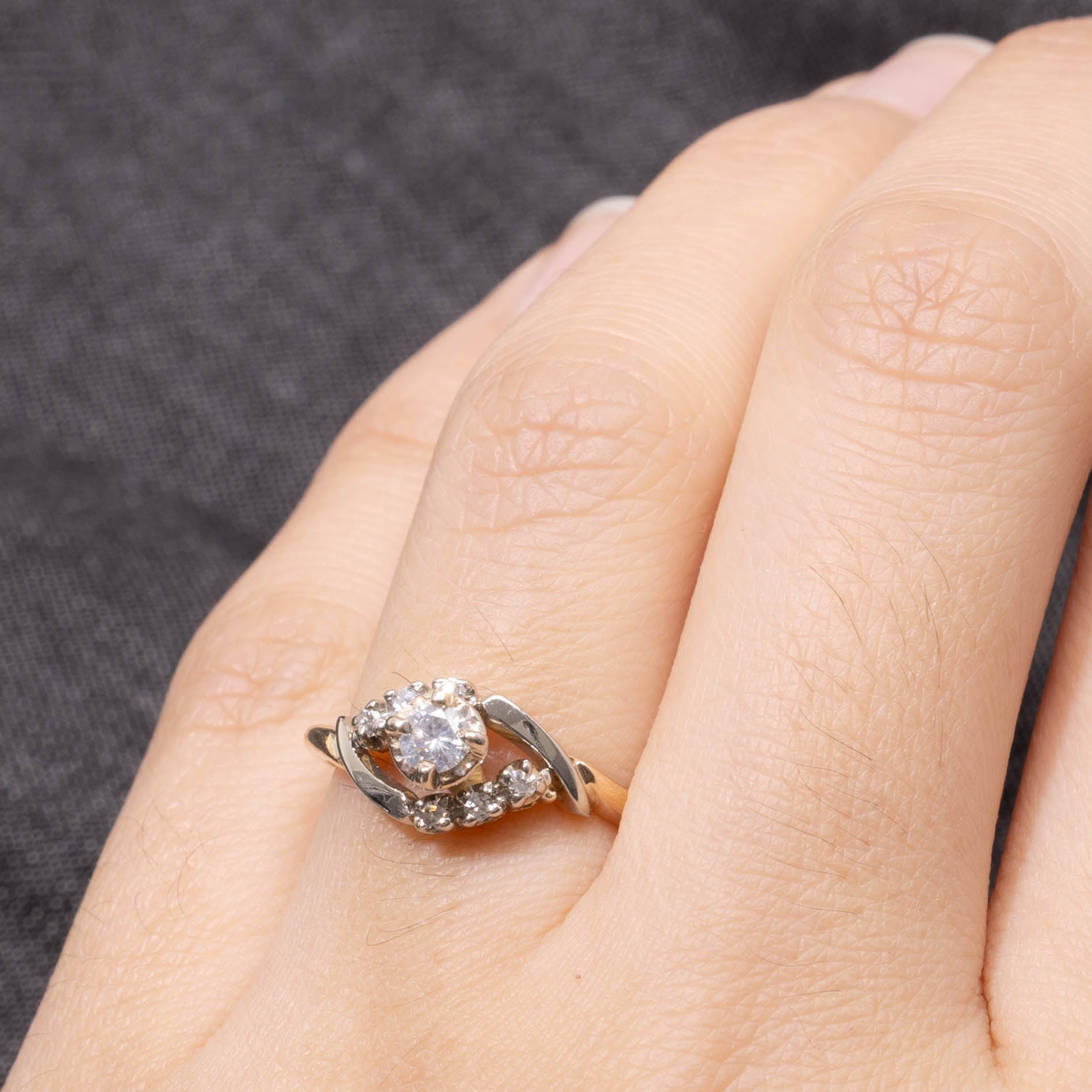 14k Illusion Set Diamond Eye Ring | 0.22ctw | SZ 5.75