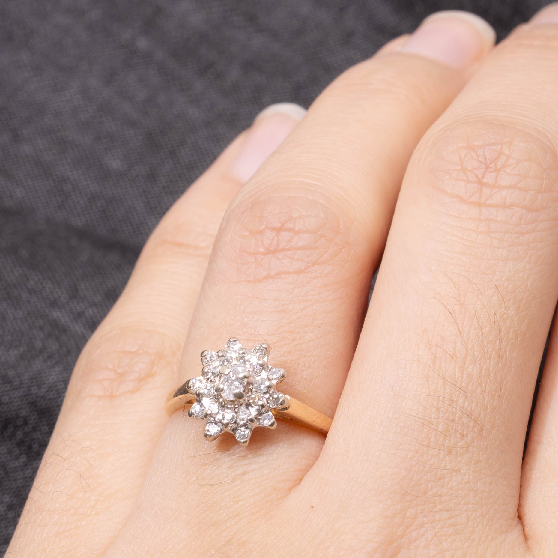 14k Diamond Petal Cluster Ring | 0.25ctw | SZ 4.75