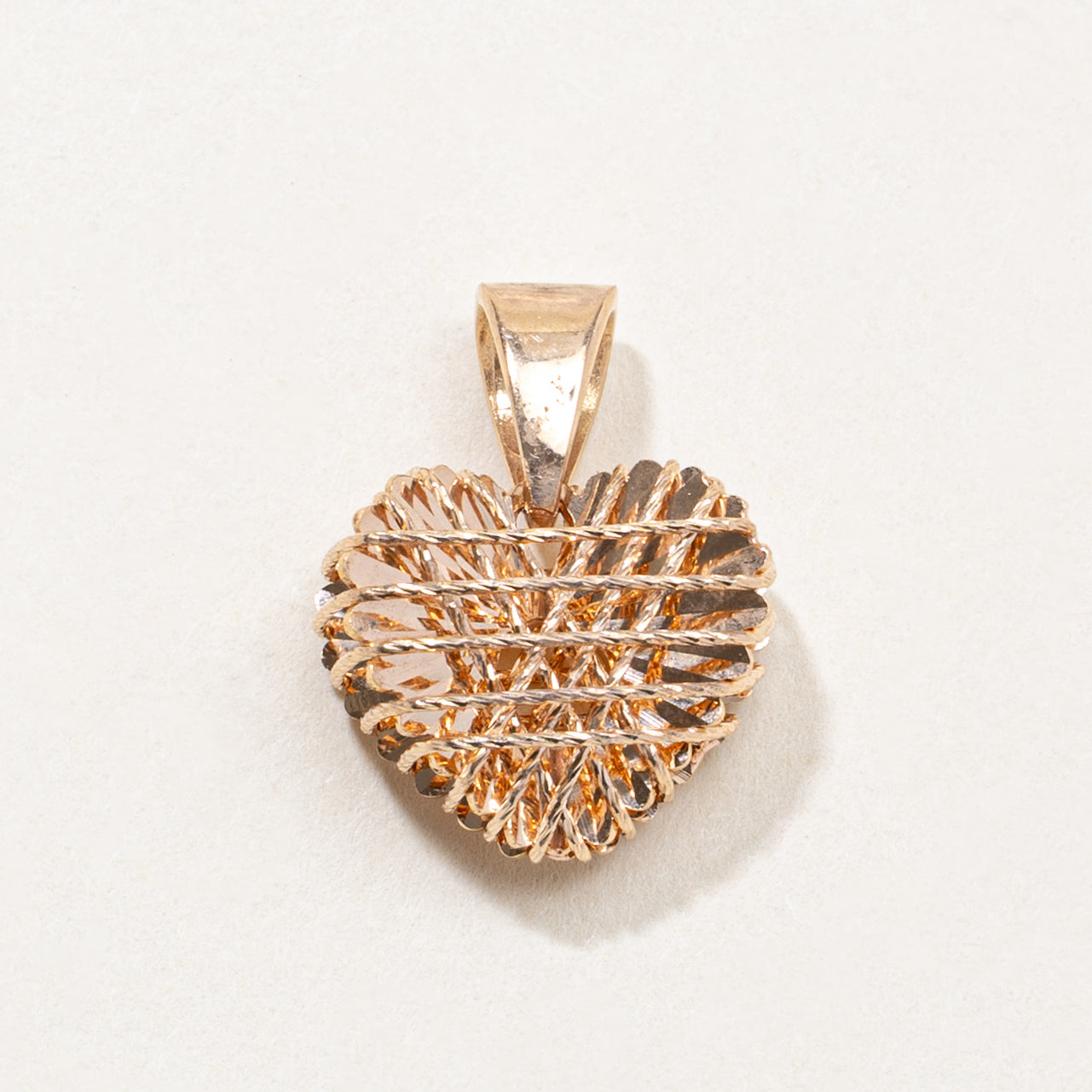 18k Woven Heart Pendant