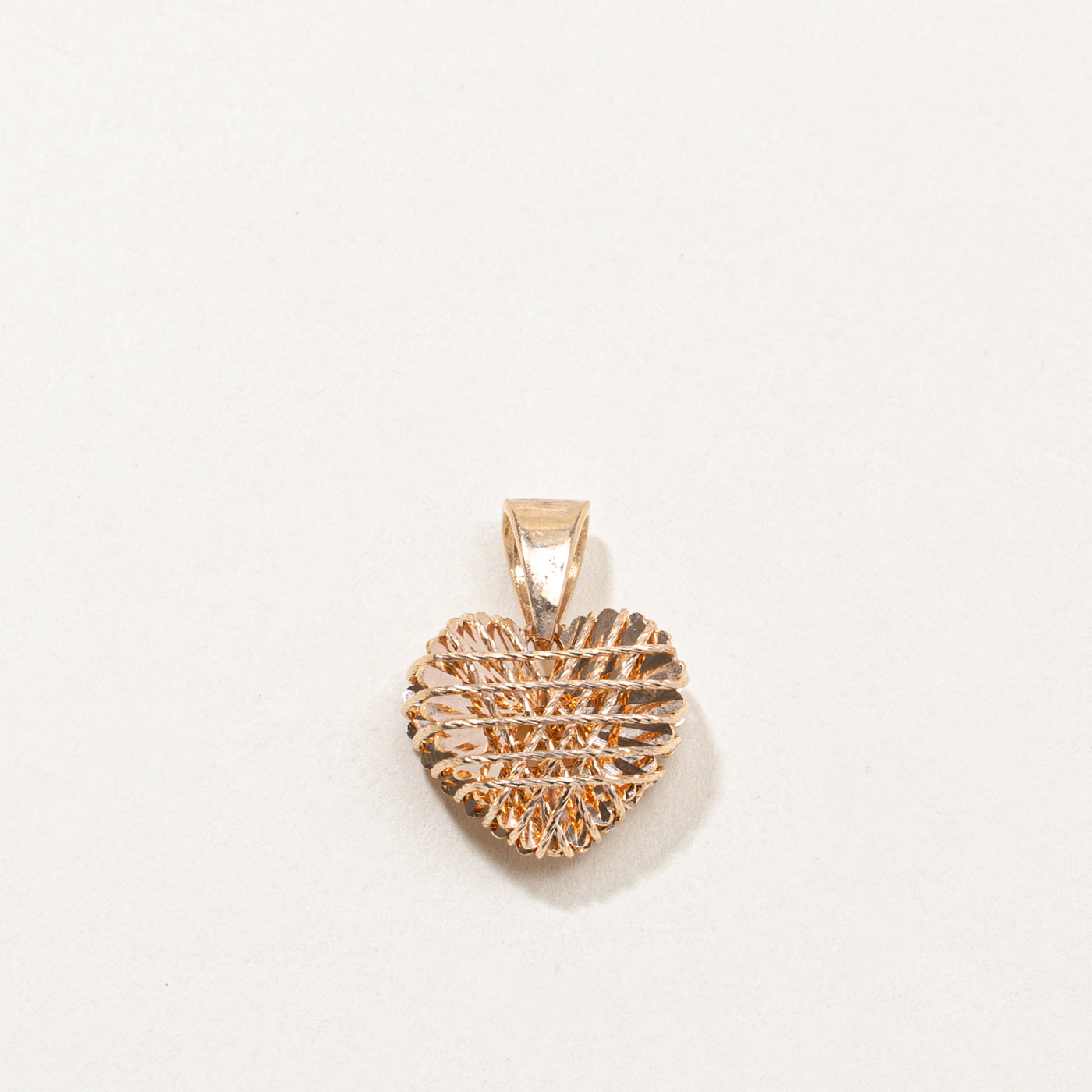 18k Woven Heart Pendant