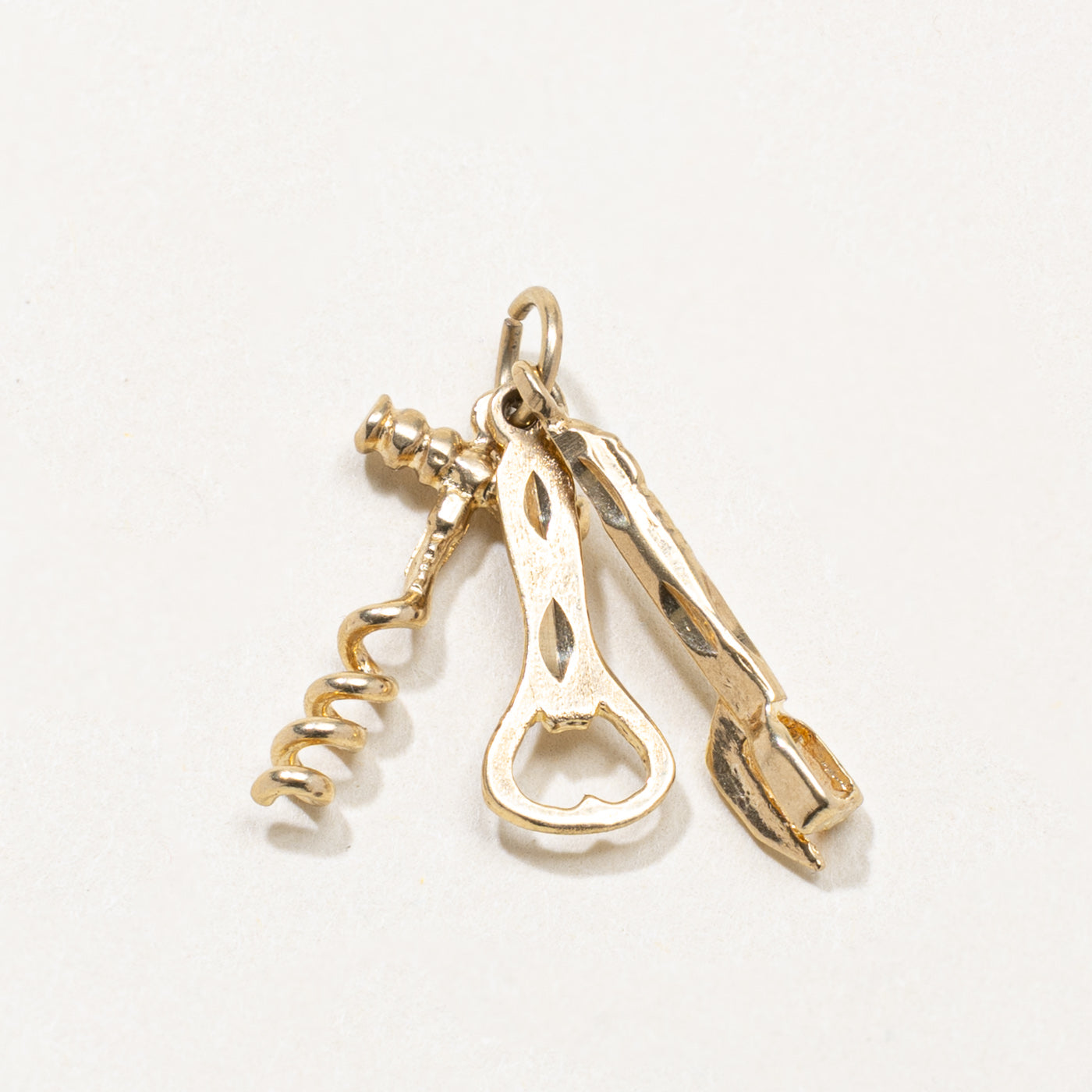 10k Corkscrew, Bottle Opener & Tin Opener Charm